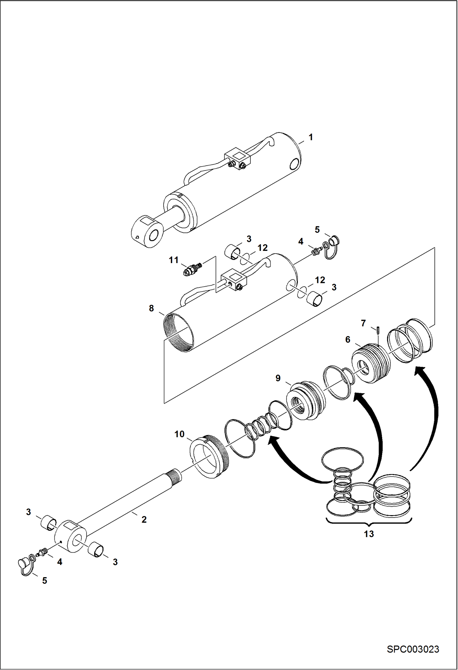 Схема запчастей Bobcat T40140 - TILT CYLINDER (6914552) HYDRAULIC SYSTEM