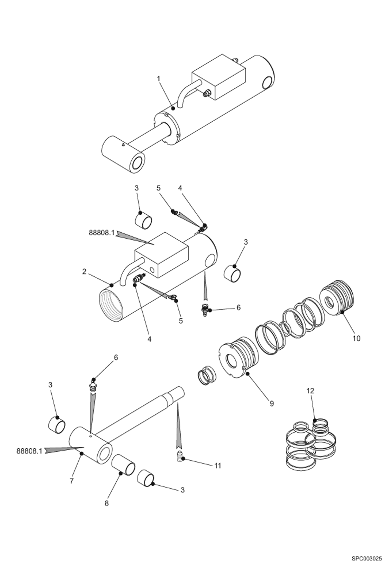 Схема запчастей Bobcat T40140 - FRAME LEVEL CYLINDER HYDRAULIC SYSTEM