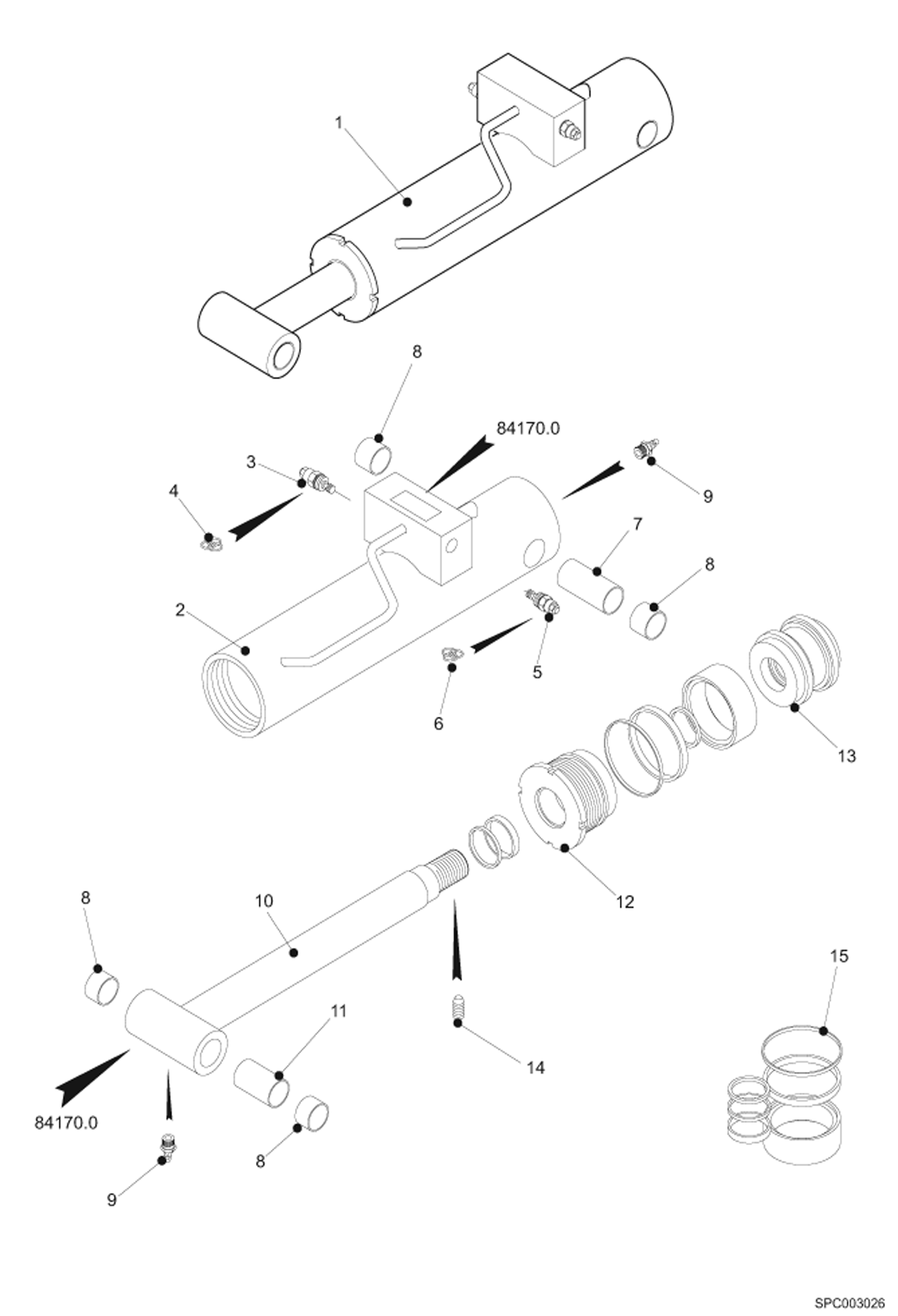 Схема запчастей Bobcat T35120SL - STABILIZER CYLINDER (Vendor Partnumber 84170.0) HYDRAULIC SYSTEM