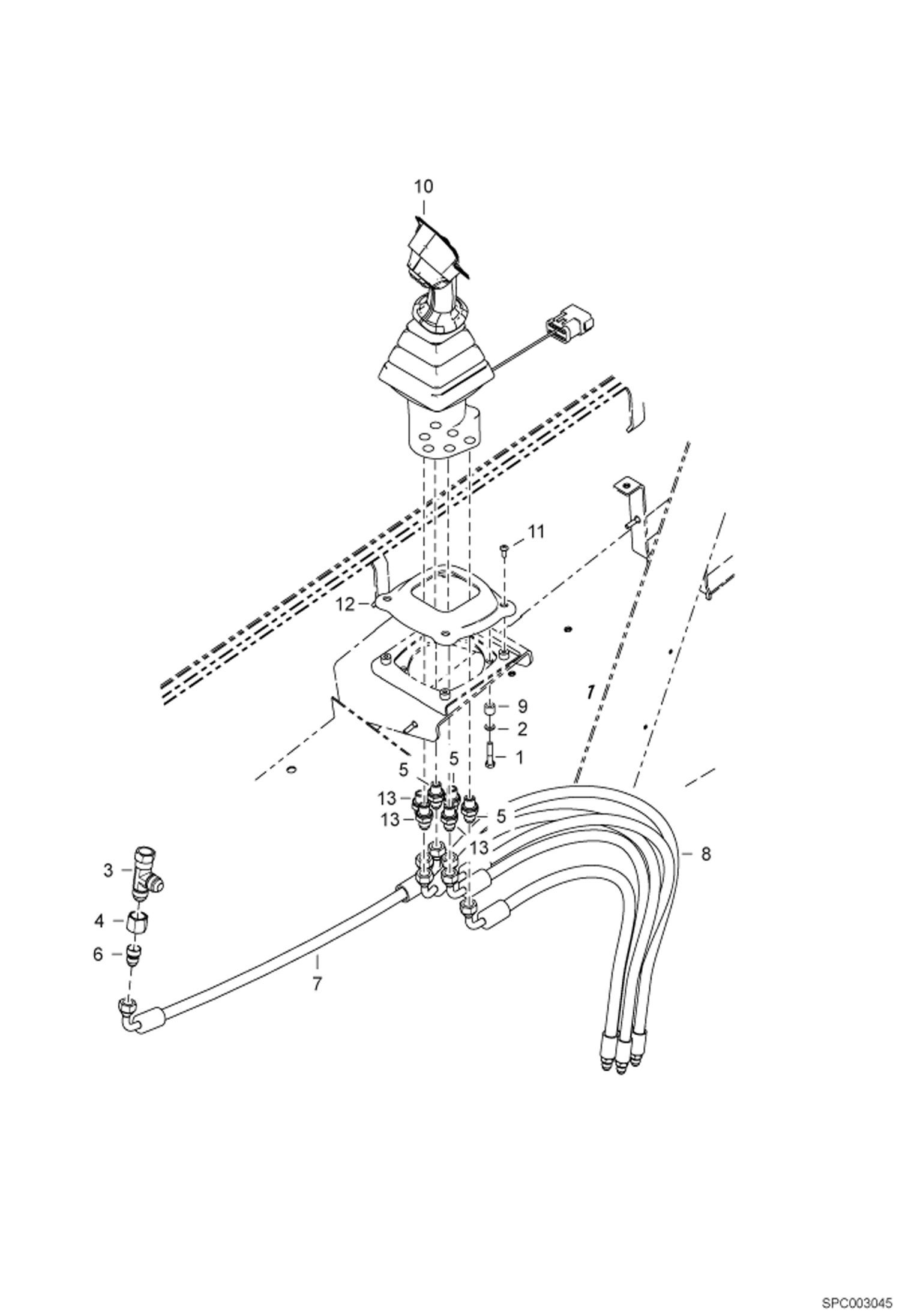 Схема запчастей Bobcat T35100SL - JOYSTICK INSTALLATION HYDRAULIC SYSTEM