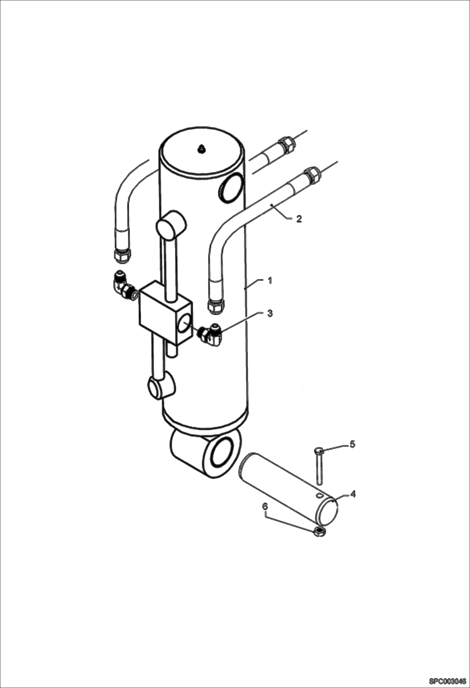 Схема запчастей Bobcat T2566 - TILT CYLINDER INSTALLATION HYDRAULIC SYSTEM