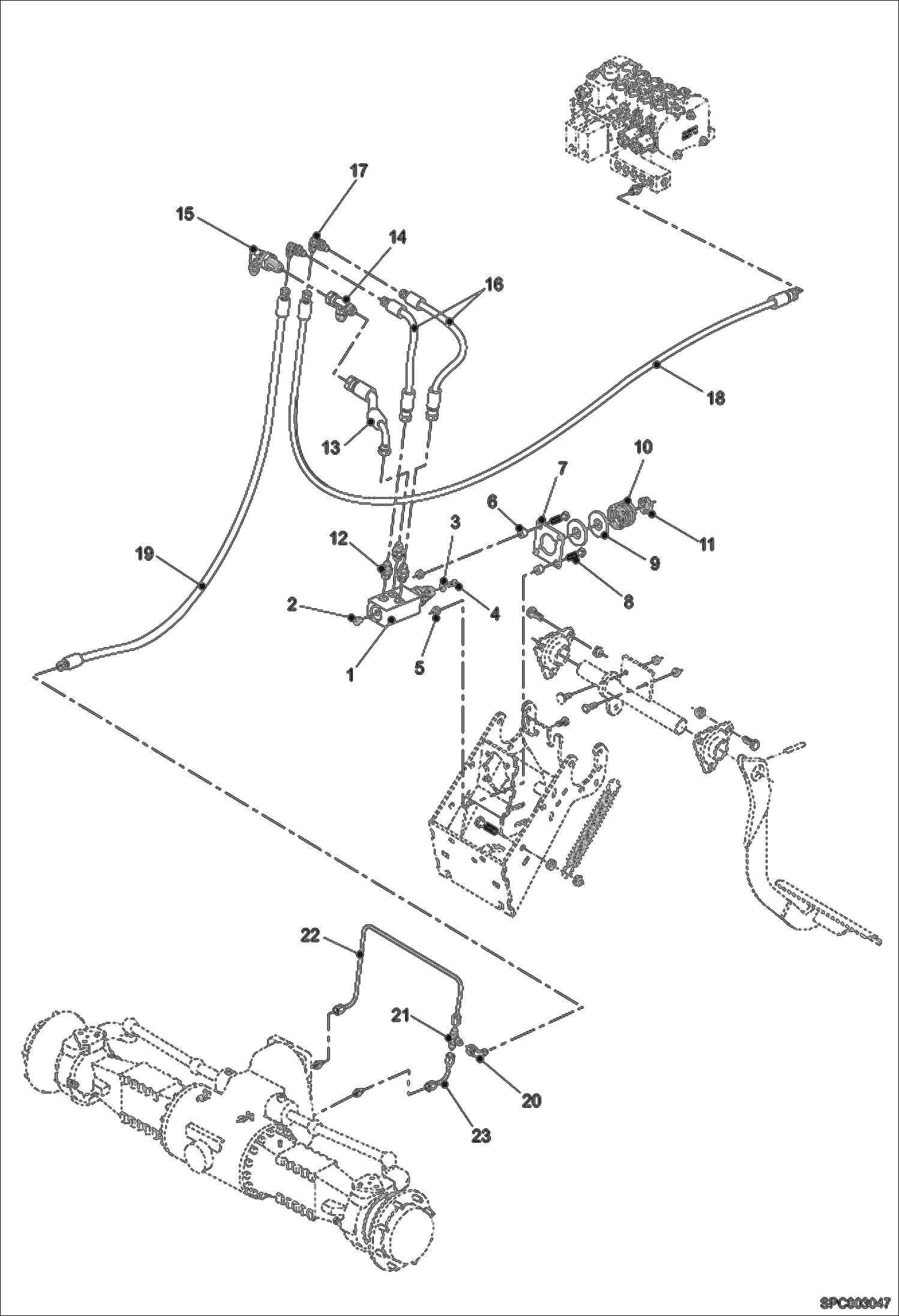 Схема запчастей Bobcat T35120L - SERVICE BRAKE HYDRAULIC INSTALLATION HYDRAULIC SYSTEM