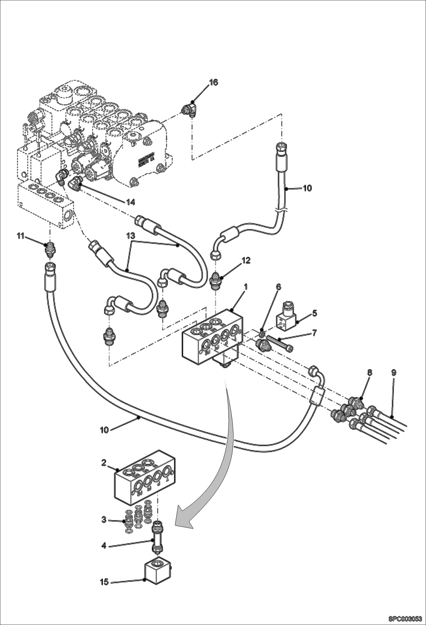 Схема запчастей Bobcat T35100SL - AMA - INSTALLATION HYDRAULIC SYSTEM