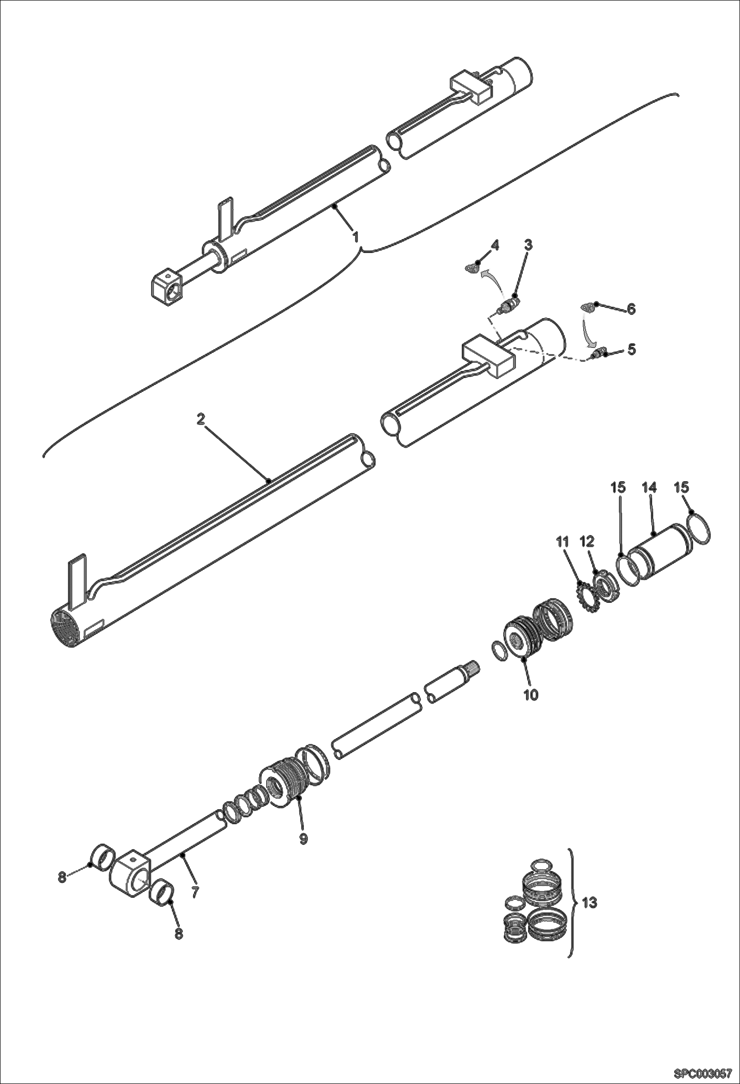 Схема запчастей Bobcat VR723 - TELESCOPE CYLINDER (Vendor Partnumber 6912582) HYDRAULIC SYSTEM