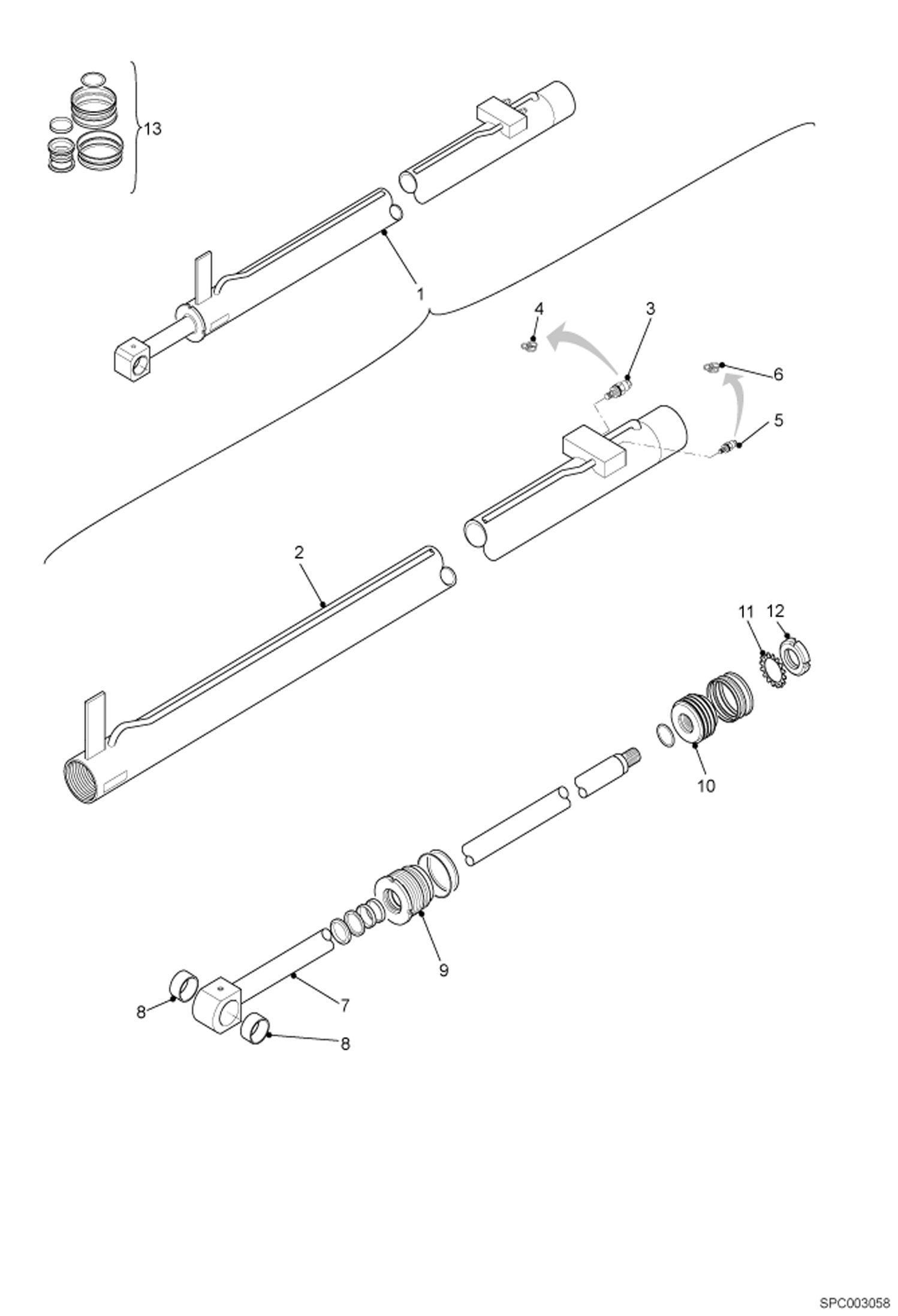 Схема запчастей Bobcat T3571 - TELESCOPE CYLINDER (Vendor Partnumber 6913007) HYDRAULIC SYSTEM