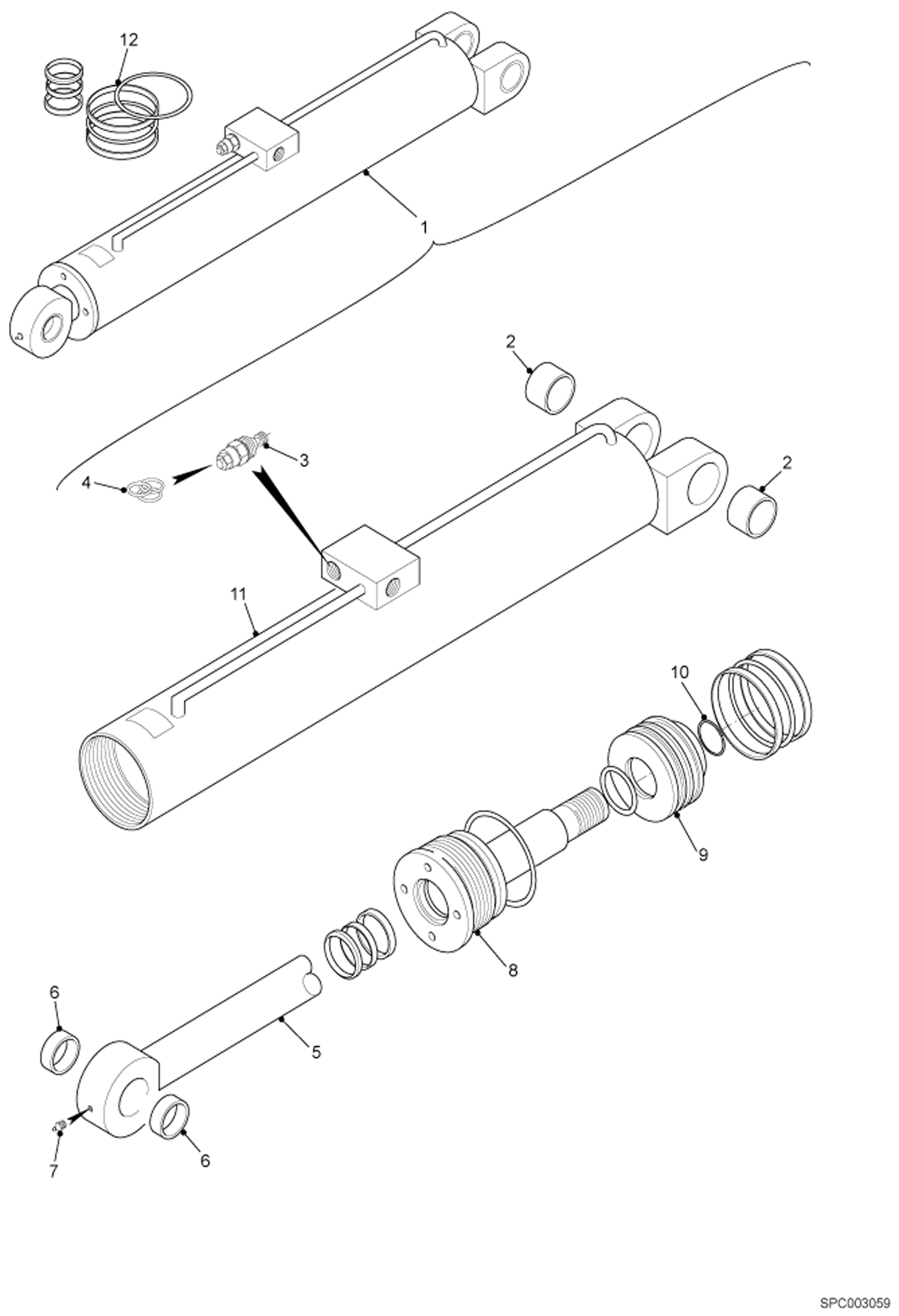 Схема запчастей Bobcat T3571 - TILT CYLINDER (Vendor Partnumber 90788.1) HYDRAULIC SYSTEM