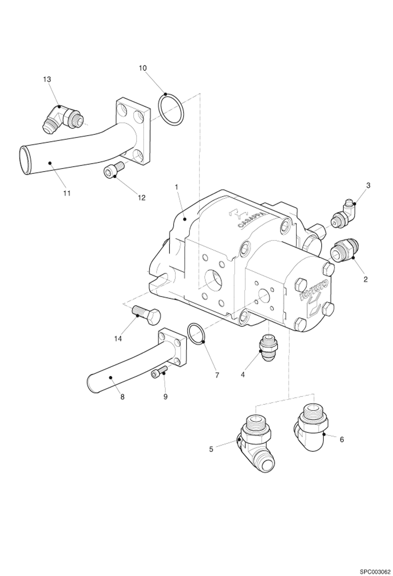 Схема запчастей Bobcat T35120SL - HYDRAULIC PUMP INSTALLATION HYDRAULIC SYSTEM