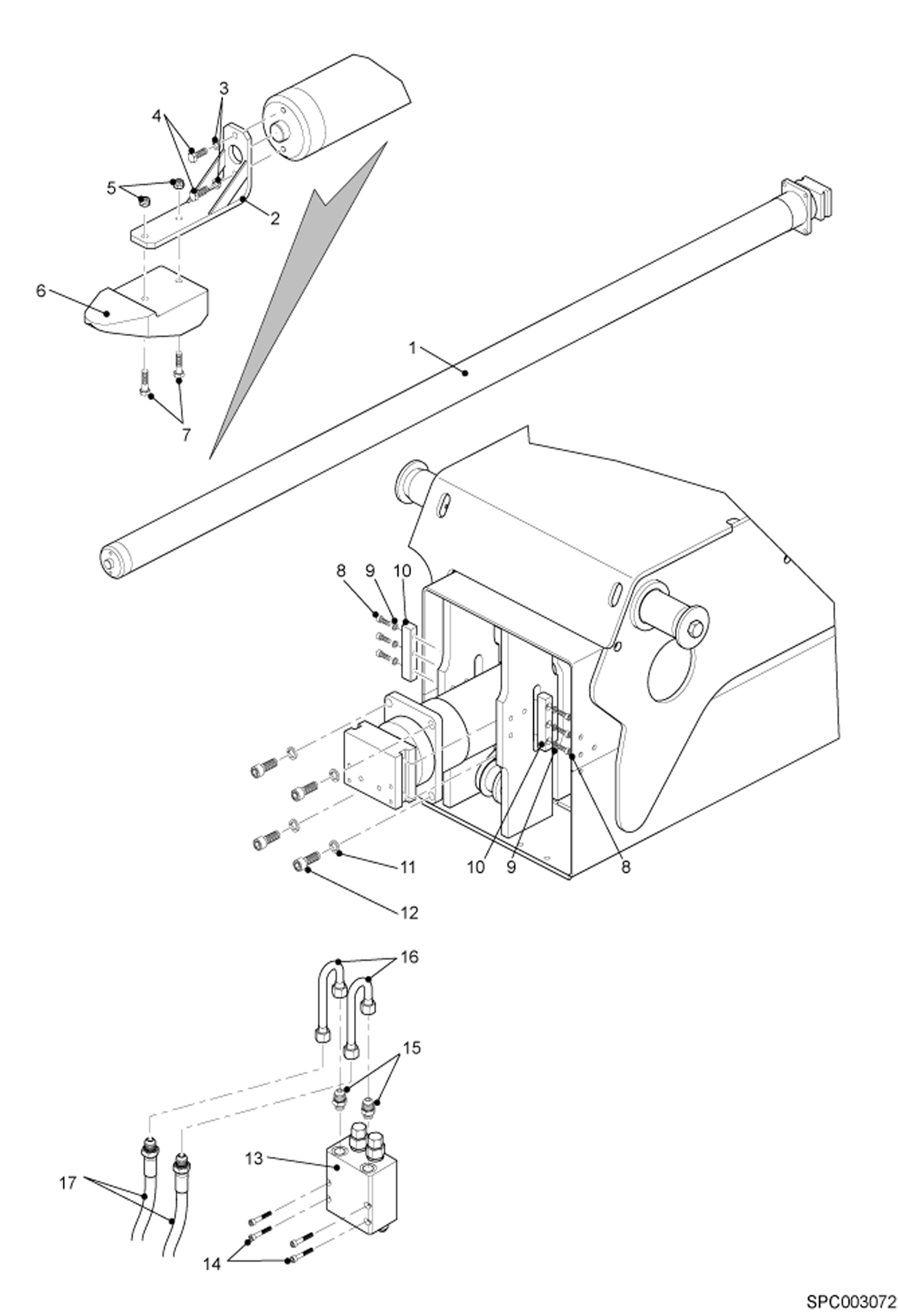 Схема запчастей Bobcat T35120SL - TELESCOPE CYLINDER INSTALLATION HYDRAULIC SYSTEM