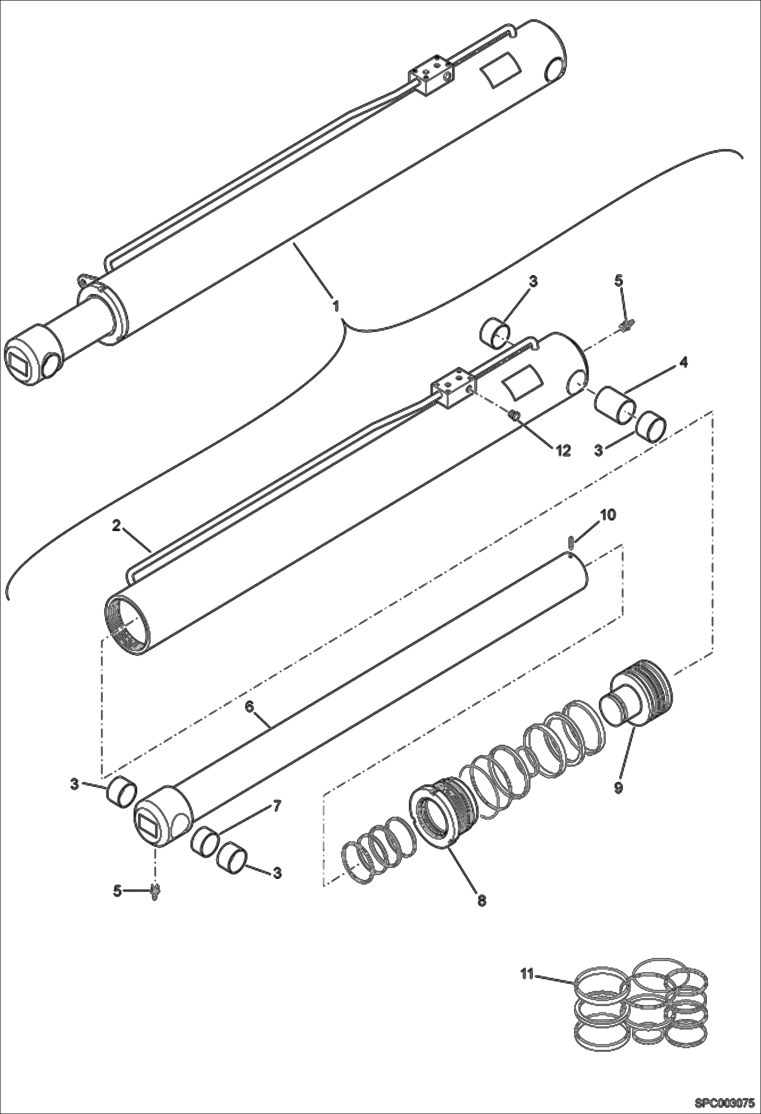 Схема запчастей Bobcat VR638 - LIFT CYLINDER HYDRAULIC SYSTEM