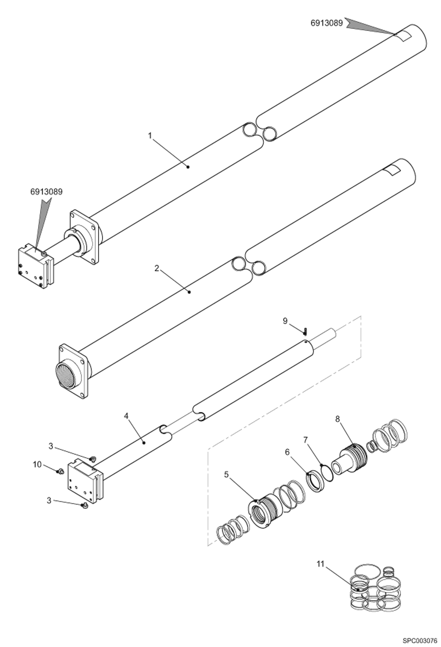 Схема запчастей Bobcat T35120SL - TELESCOPE CYLINDER HYDRAULIC SYSTEM