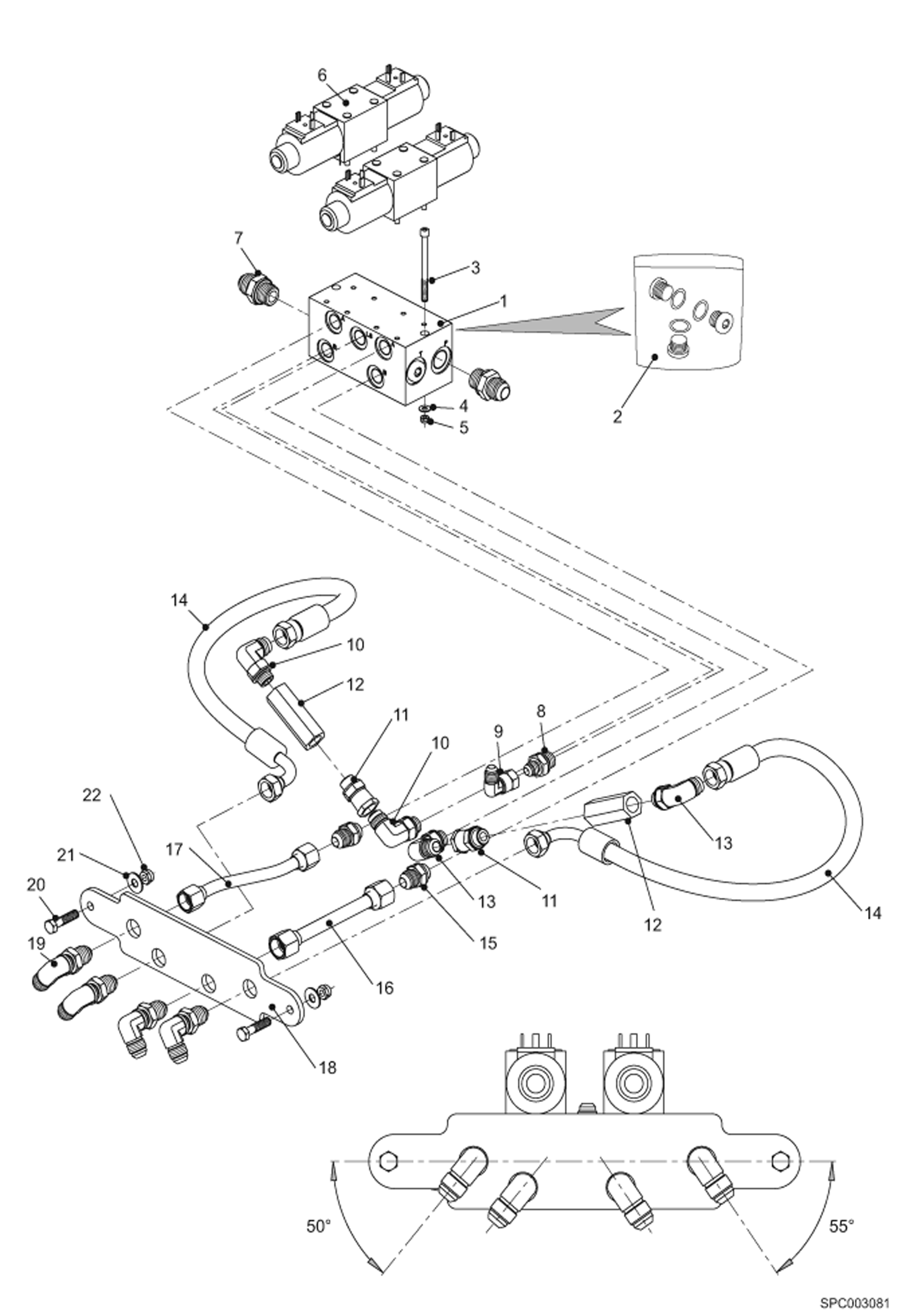 Схема запчастей Bobcat T35120SL - STABILIZER SELECTOR VALVES (S/N 362611001 - 12000) HYDRAULIC SYSTEM