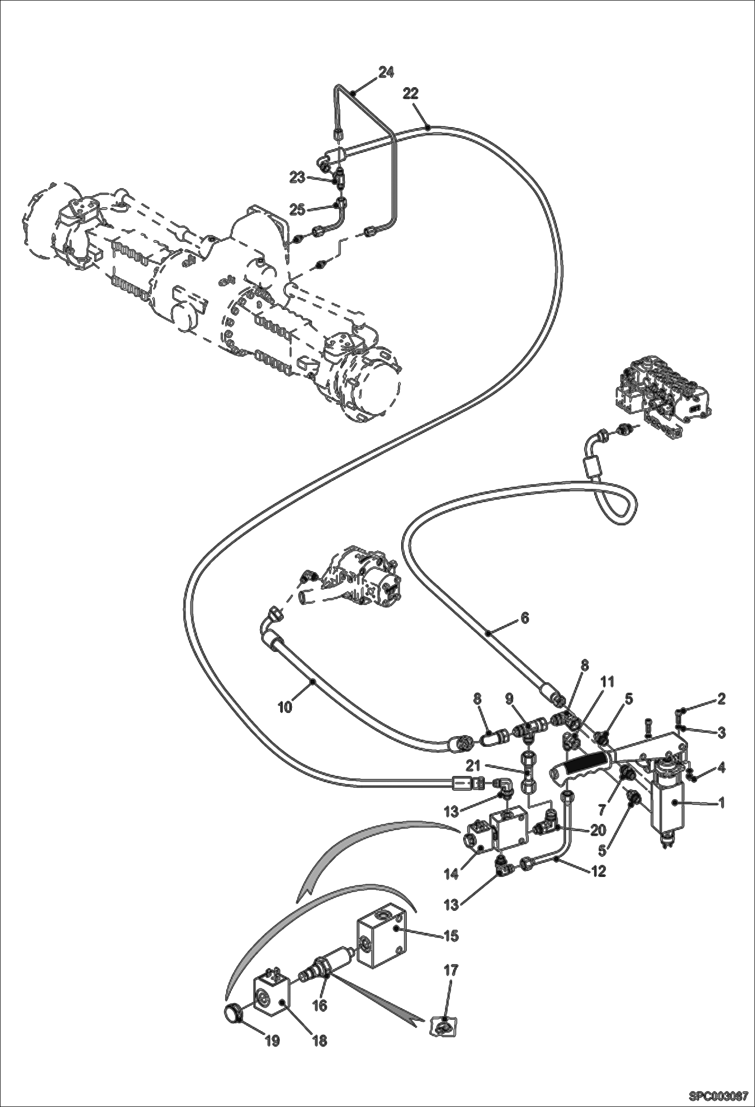 Схема запчастей Bobcat VR723 - PARKING BRAKE HYDRAULIC INSTALLATION HYDRAULIC SYSTEM