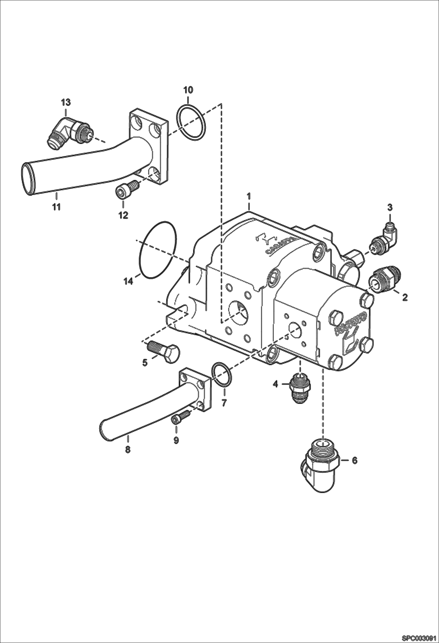 Схема запчастей Bobcat V723 - HYDRAULIC PUMP INSTALLATION HYDRAULIC SYSTEM