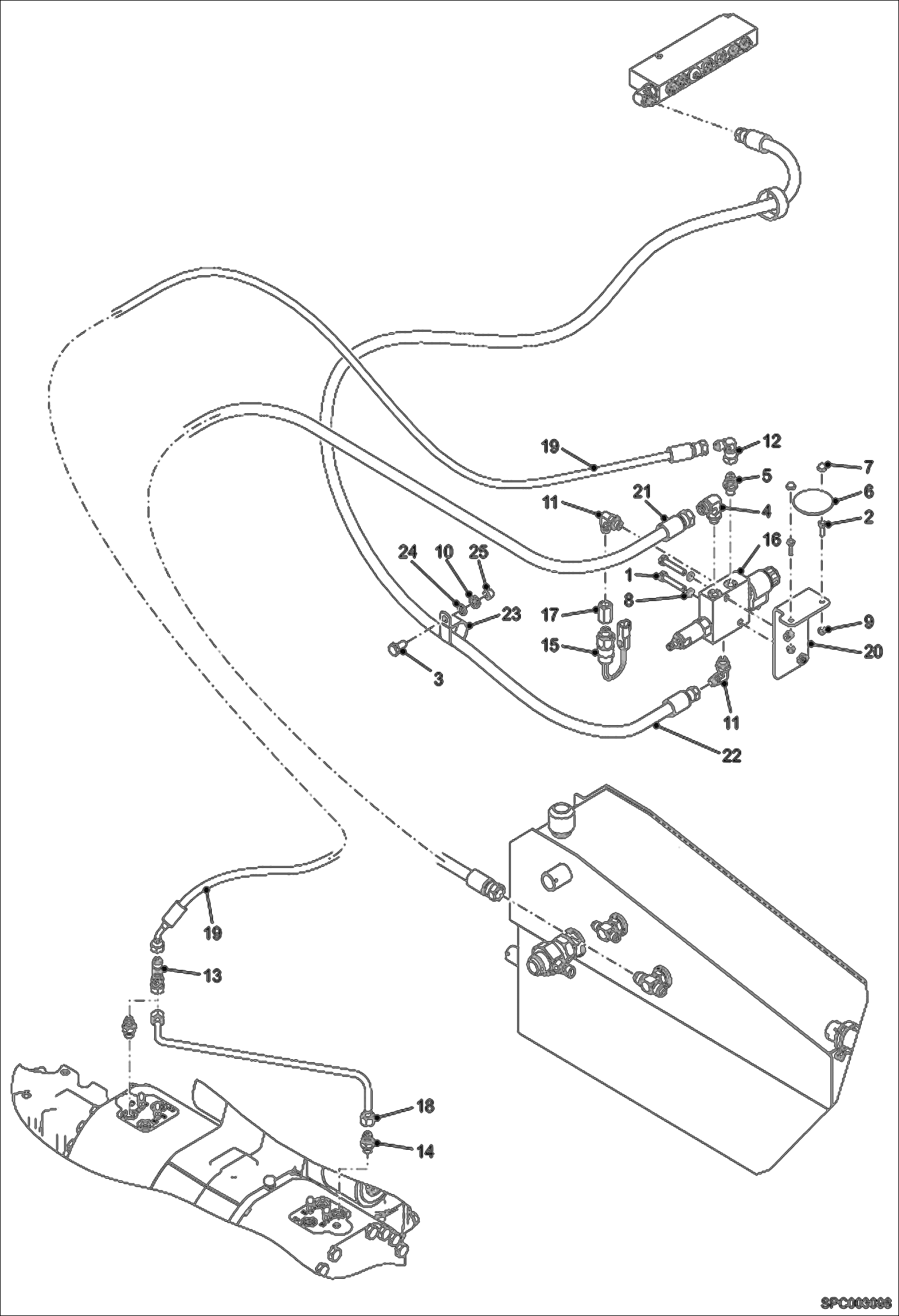 Схема запчастей Bobcat V417 - HYDRAULIC CIRCUITRY (Parking Brake) (S/N AC1C11001 - 11238, AC1D11001 - 11999) HYDRAULIC SYSTEM