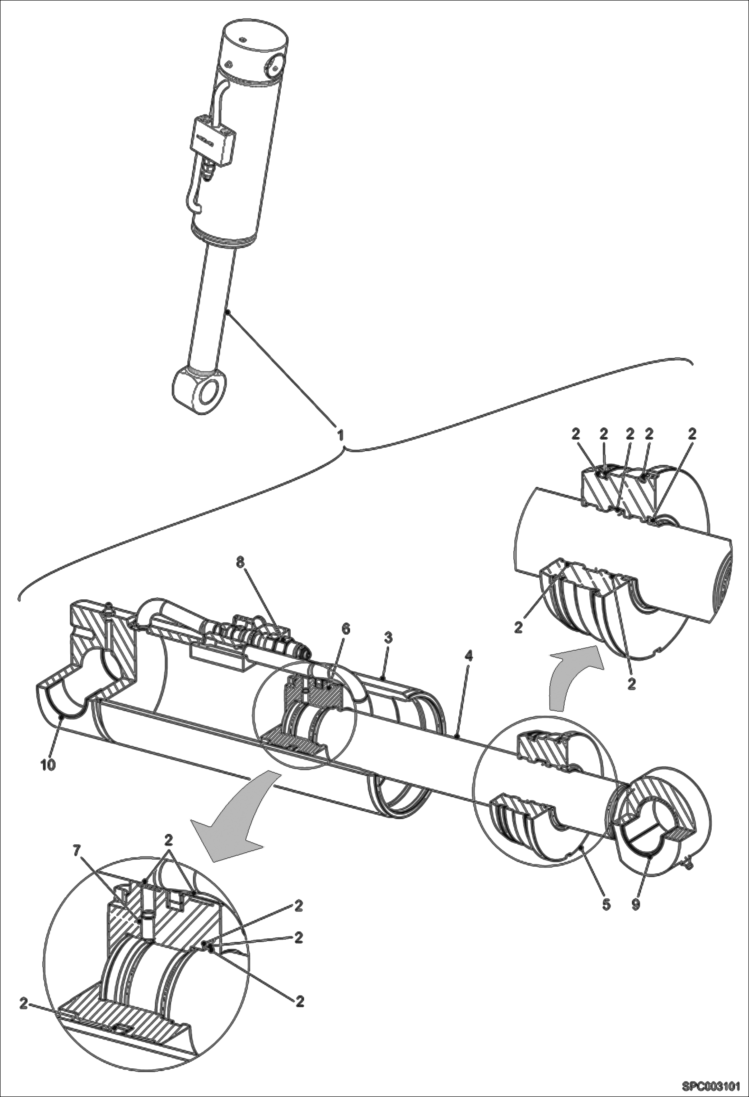 Схема запчастей Bobcat V417 - TILT CYLINDER HYDRAULIC SYSTEM