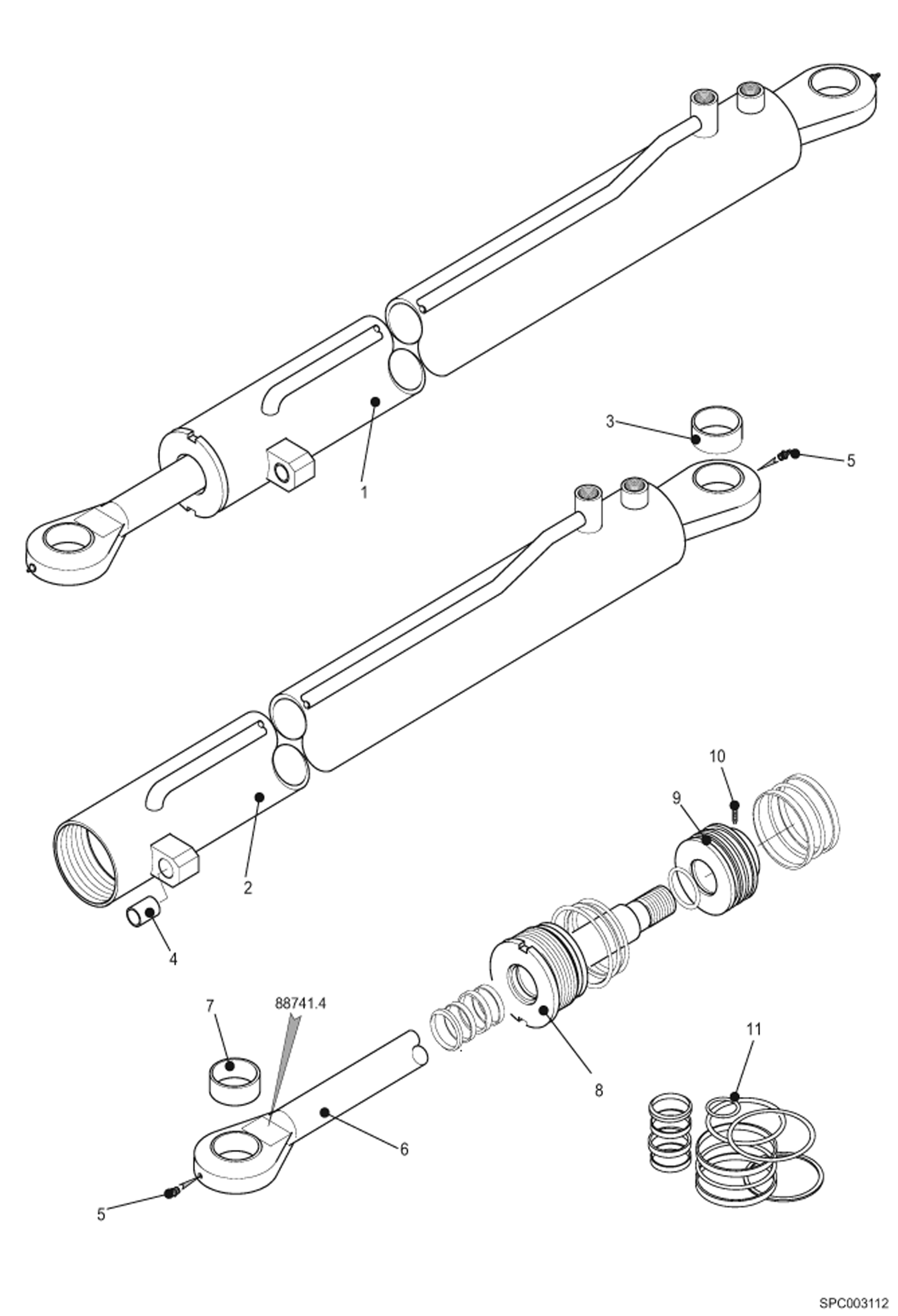 Схема запчастей Bobcat V518 - COMPENSATION CYLINDER HYDRAULIC SYSTEM