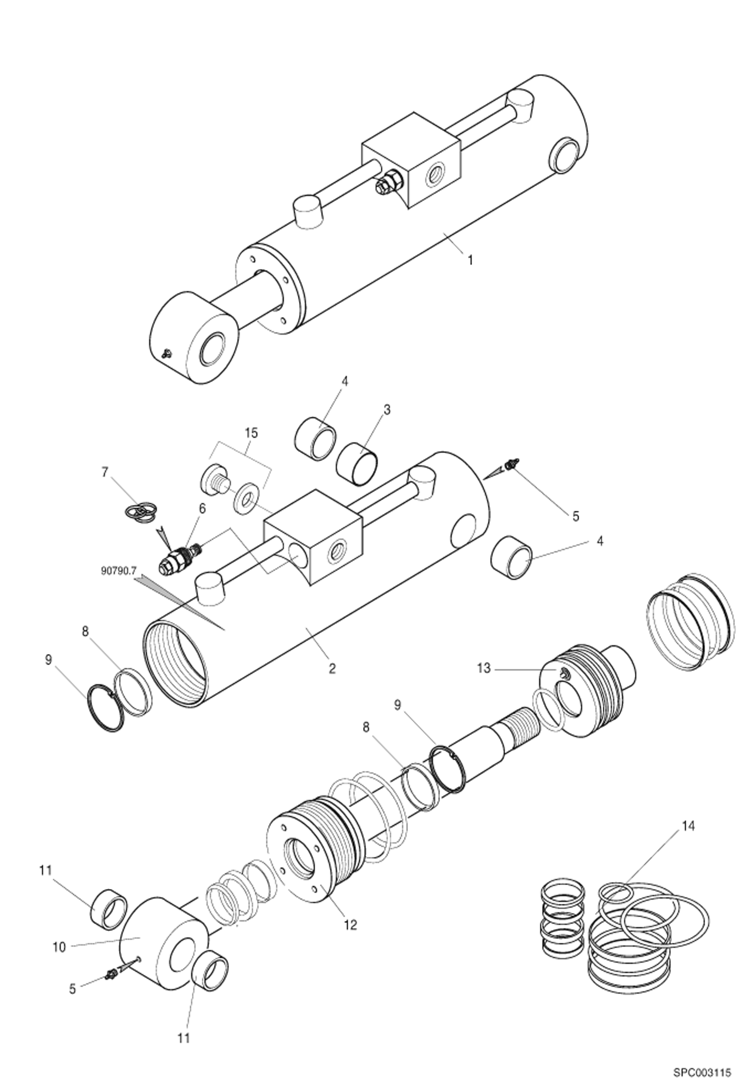 Схема запчастей Bobcat VR518 - TILT CYLINDER HYDRAULIC SYSTEM