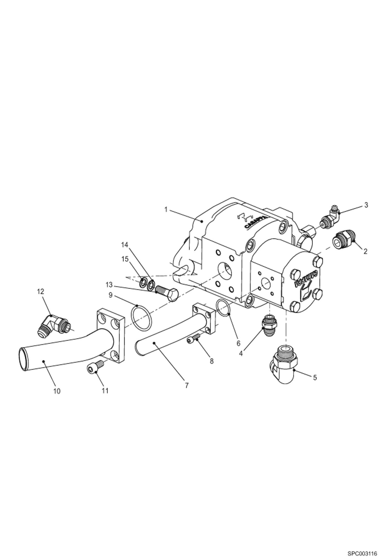 Схема запчастей Bobcat V518 - HYDRAULIC PUMP INSTALLATION HYDRAULIC SYSTEM