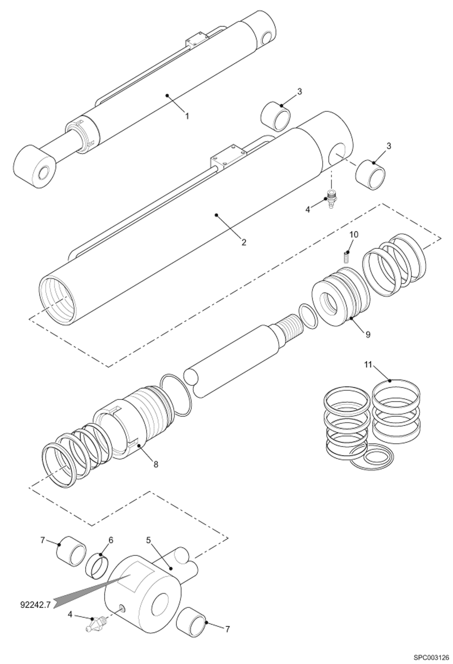 Схема запчастей Bobcat T2556 - LIFT CYLINDER HYDRAULIC SYSTEM