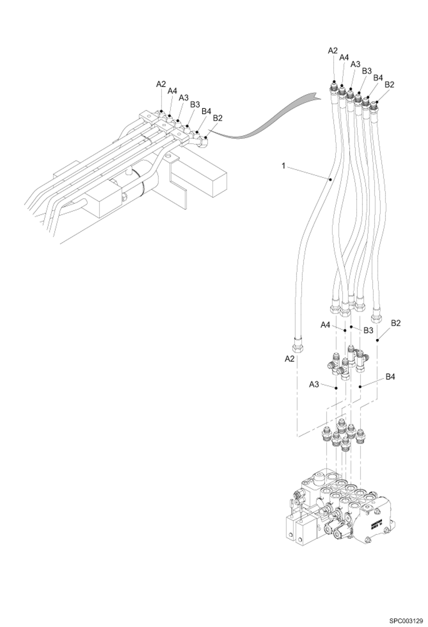 Схема запчастей Bobcat VR723 - BOOM HYDRAULIC SUPPLY (S/N 364811001 - 12000, 364911001 - 12000) HYDRAULIC SYSTEM