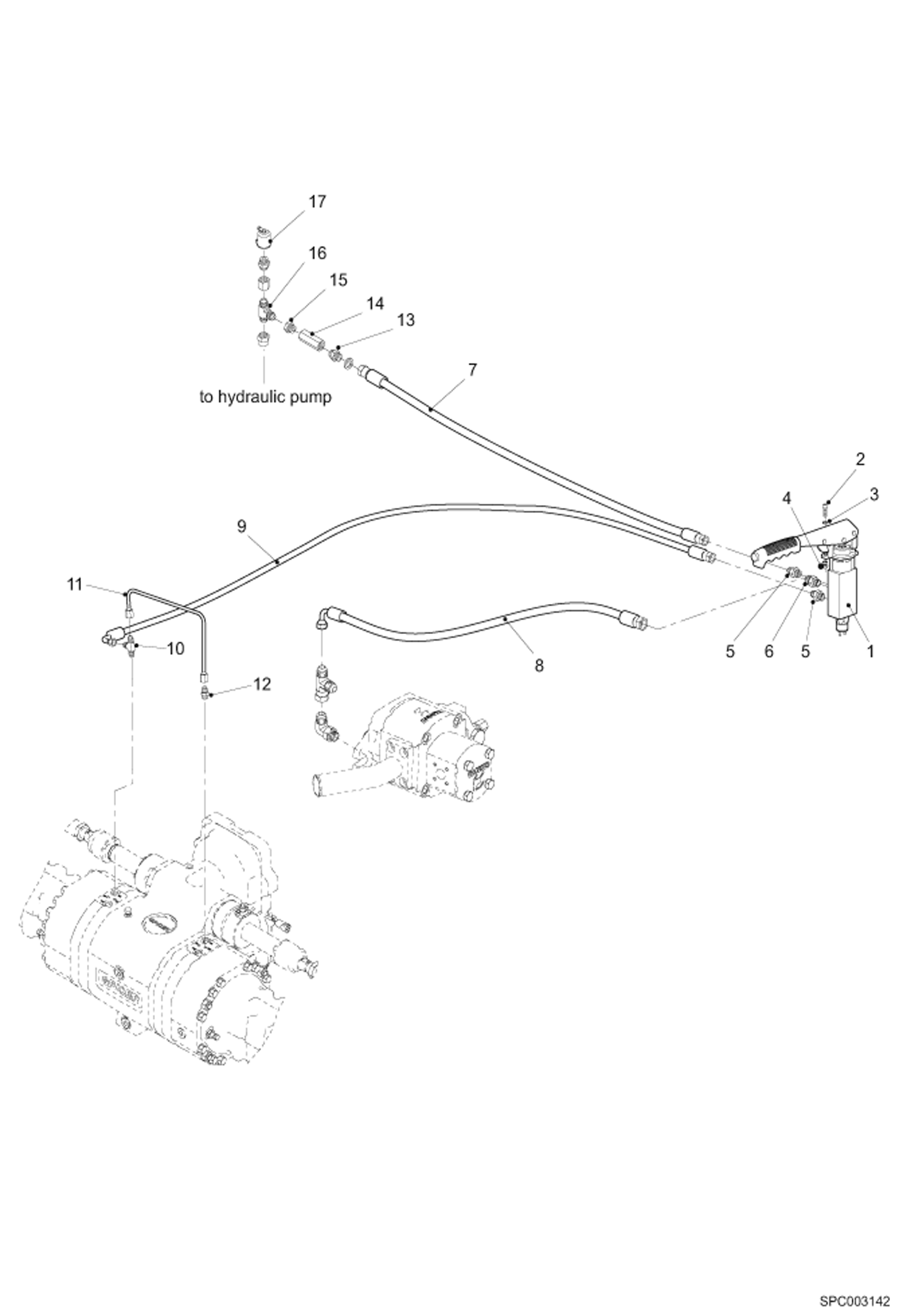 Схема запчастей Bobcat T40170 - PARKING BRAKE HYDRAULIC INSTALLATION HYDRAULIC SYSTEM