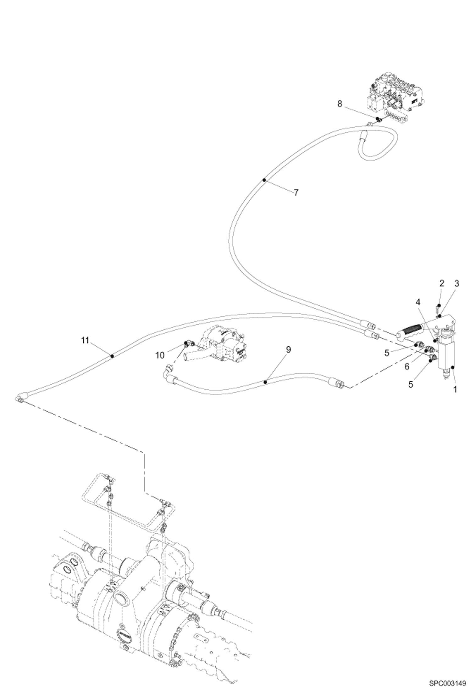 Схема запчастей Bobcat T35120L - PARKING BRAKE HYDRAULIC INSTALLATION HYDRAULIC SYSTEM