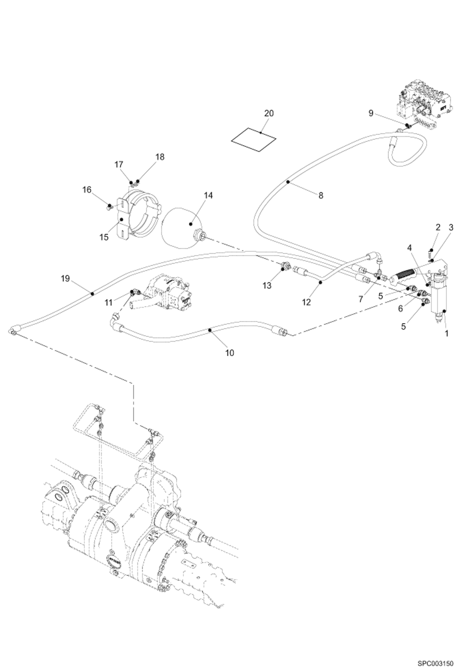 Схема запчастей Bobcat T35120L - PARKING BRAKE HYDRAULIC INSTALLATION HYDRAULIC SYSTEM