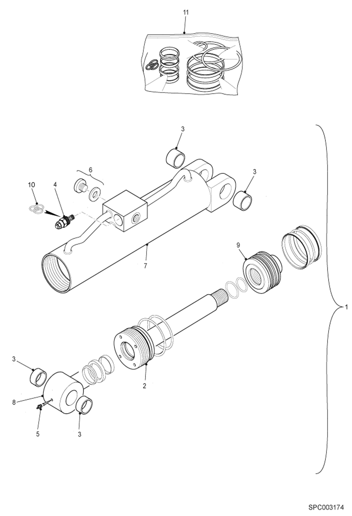 Схема запчастей Bobcat VR723 - TILT CYLINDER (Vendor Partnumber 6917920) (S/N 364812025 & Above, 364912025 & Above) HYDRAULIC SYSTEM