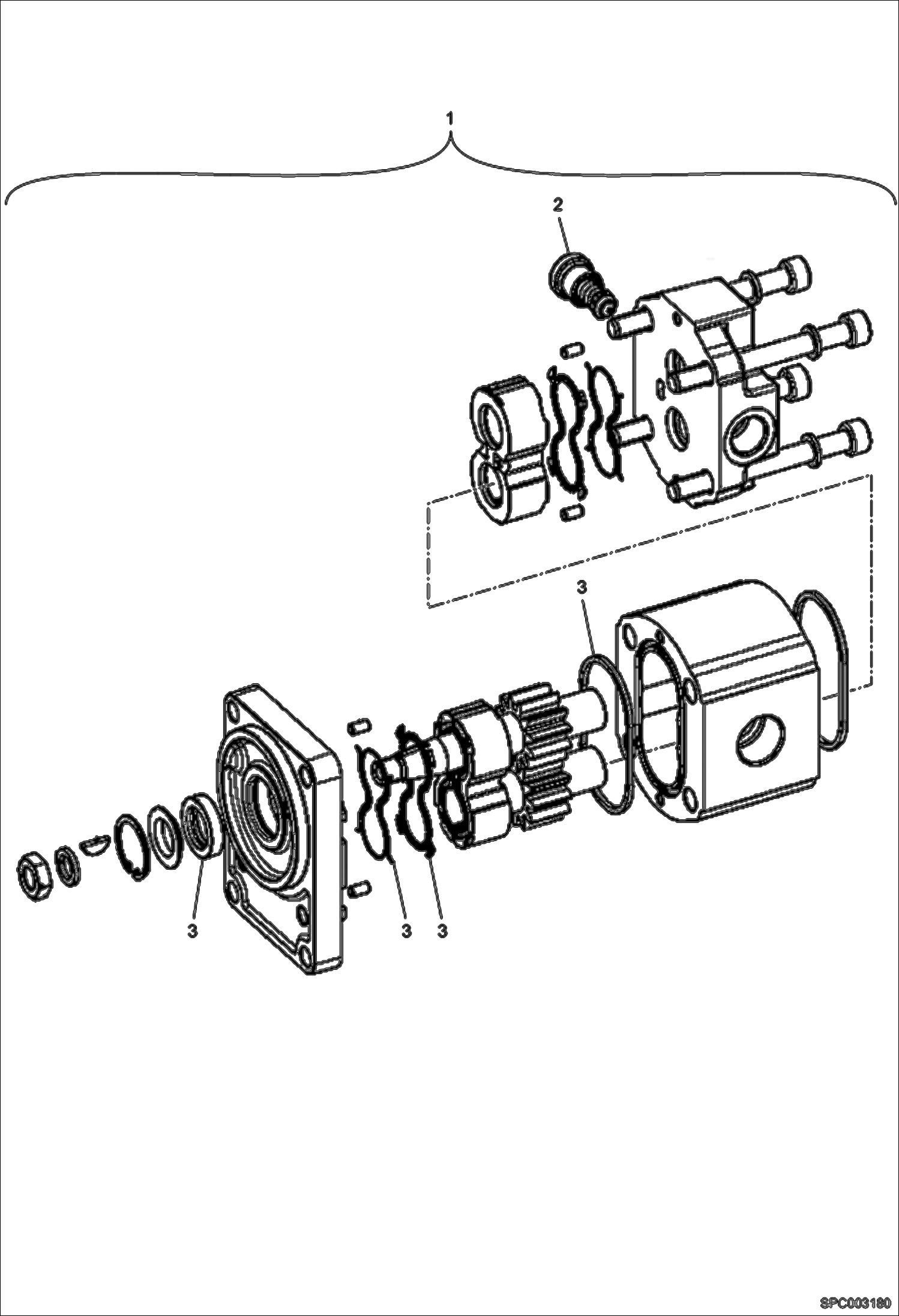 Схема запчастей Bobcat T35120L - HYDRAULIC MOTOR (For cooler fan, 1 speed) (S/N 362712001 - 12022, 362612001 - 12049) HYDRAULIC SYSTEM