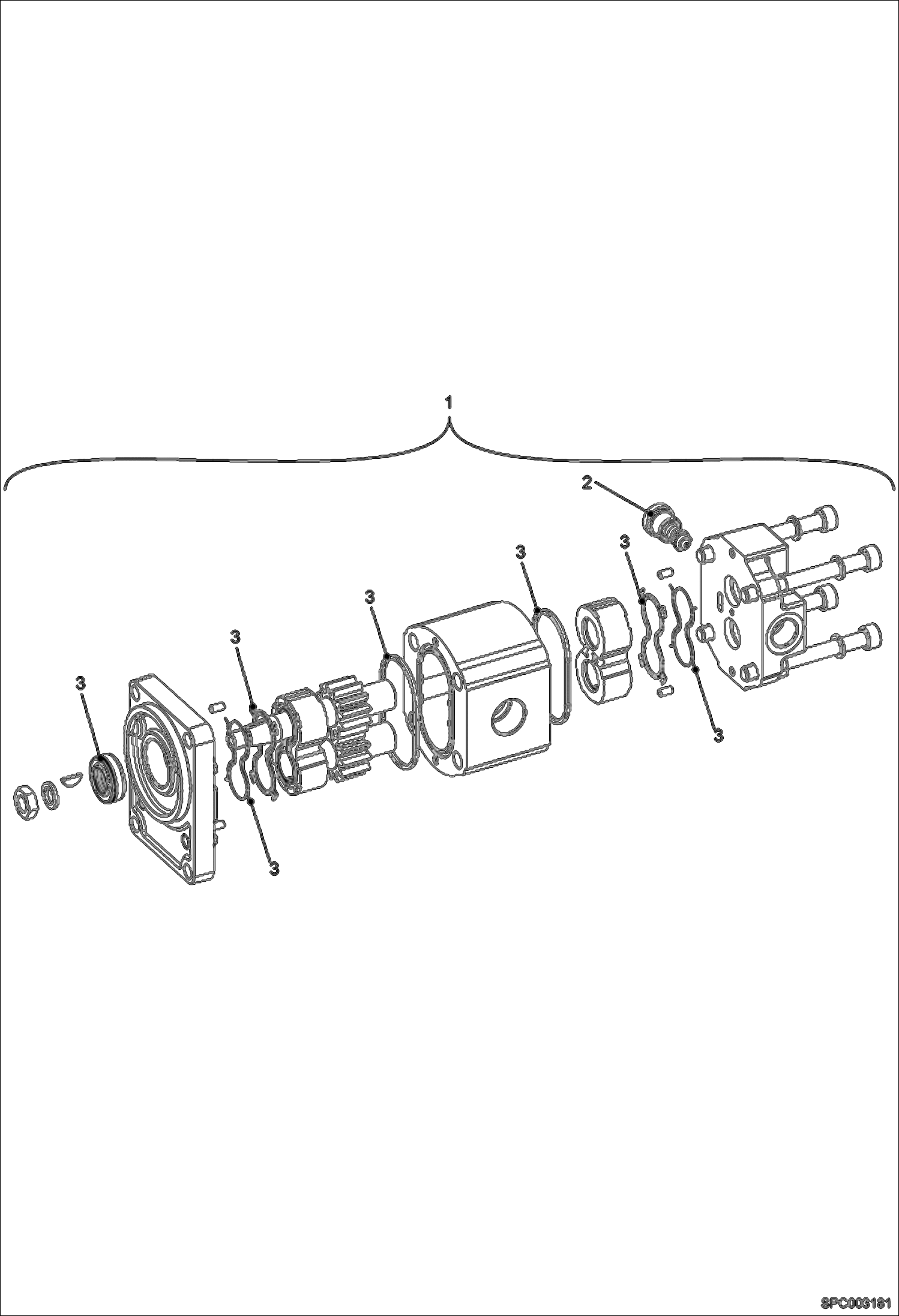 Схема запчастей Bobcat T35100L - HYDRAULIC MOTOR HYDRAULIC SYSTEM