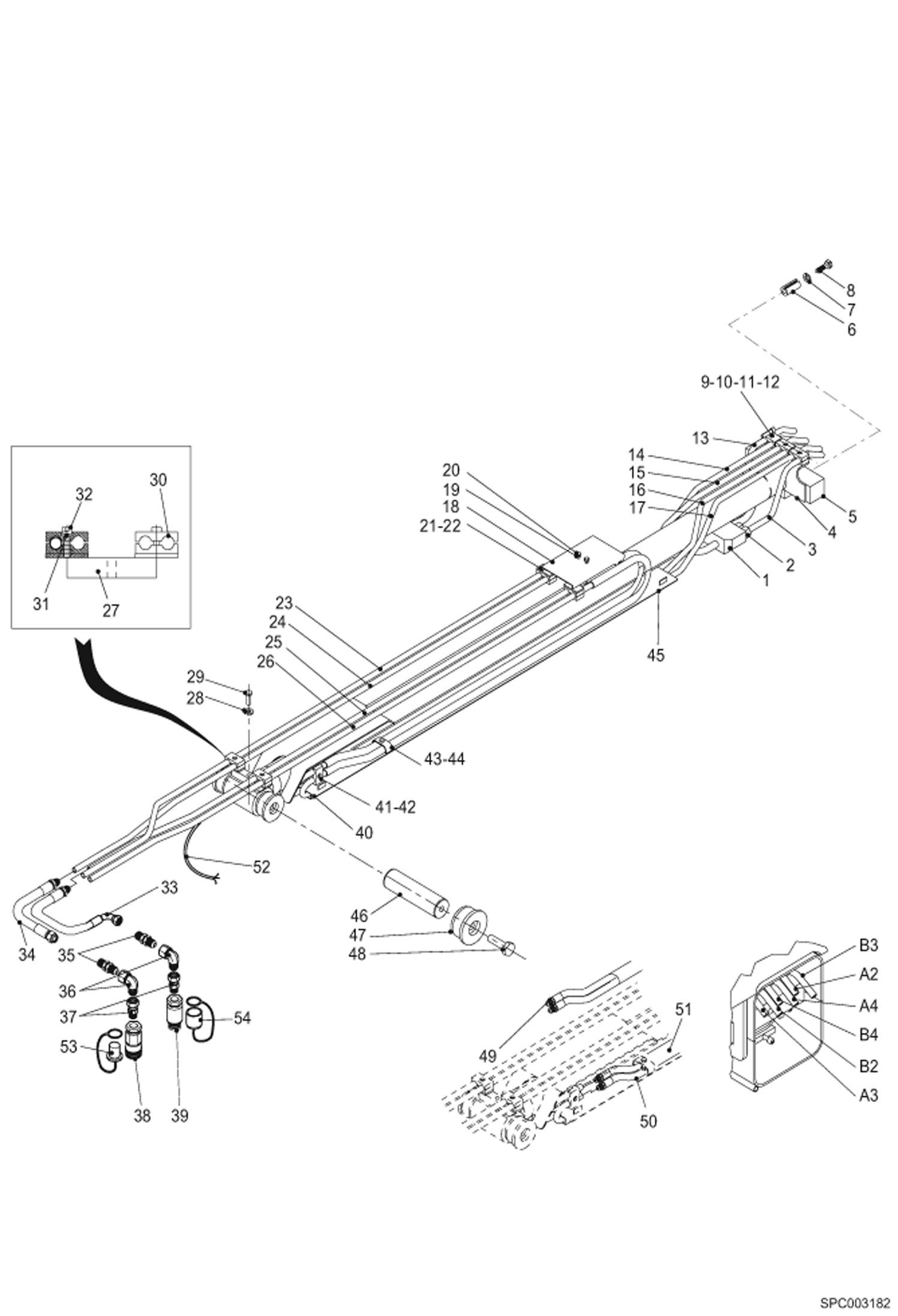 Схема запчастей Bobcat T2556 - BOOM HYDRAULIC INSTALLATION (S/N 363011001 - 12000) HYDRAULIC SYSTEM