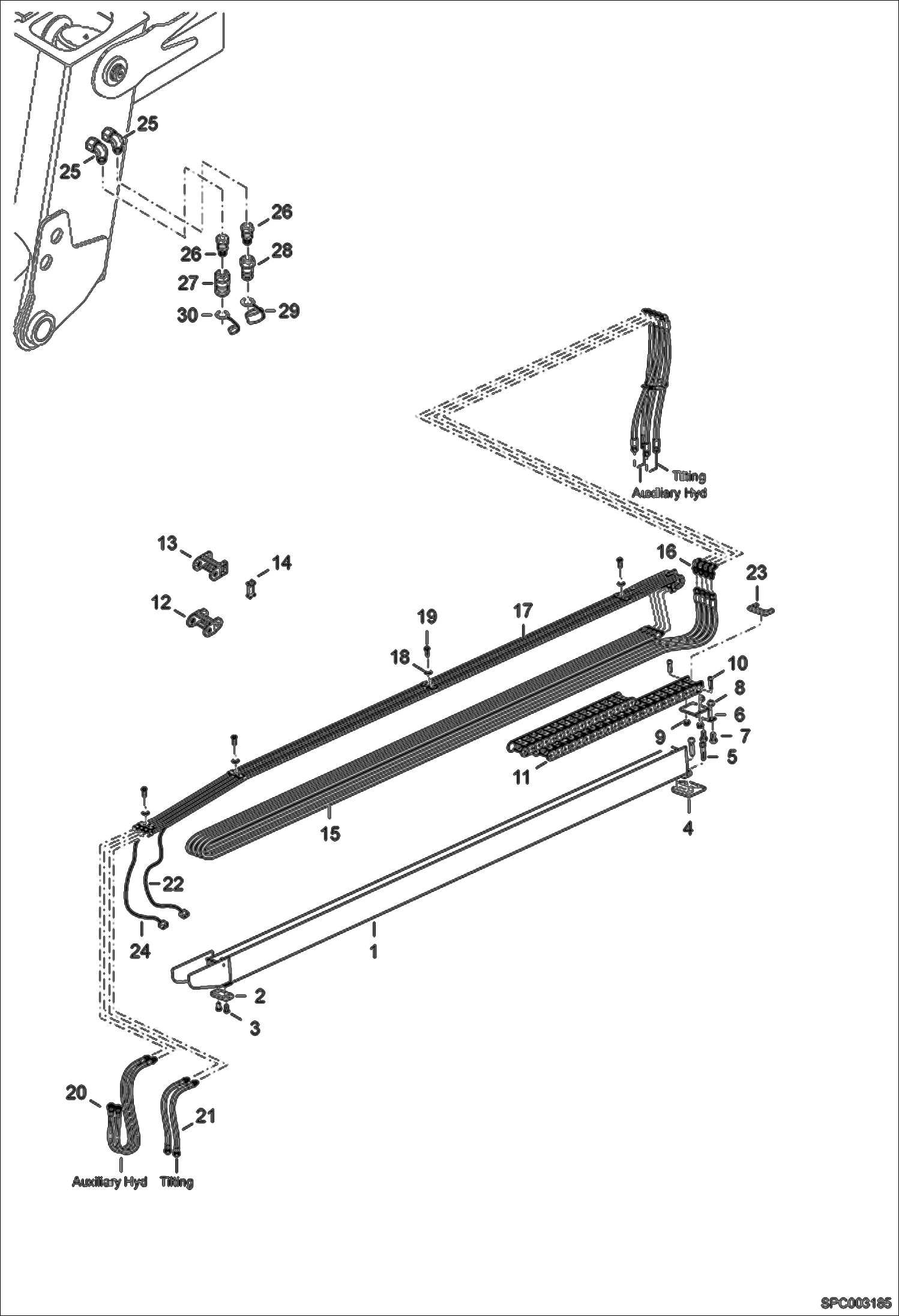 Схема запчастей Bobcat T35100L - BOOM HYDRAULIC INSTALLATION HYDRAULIC SYSTEM