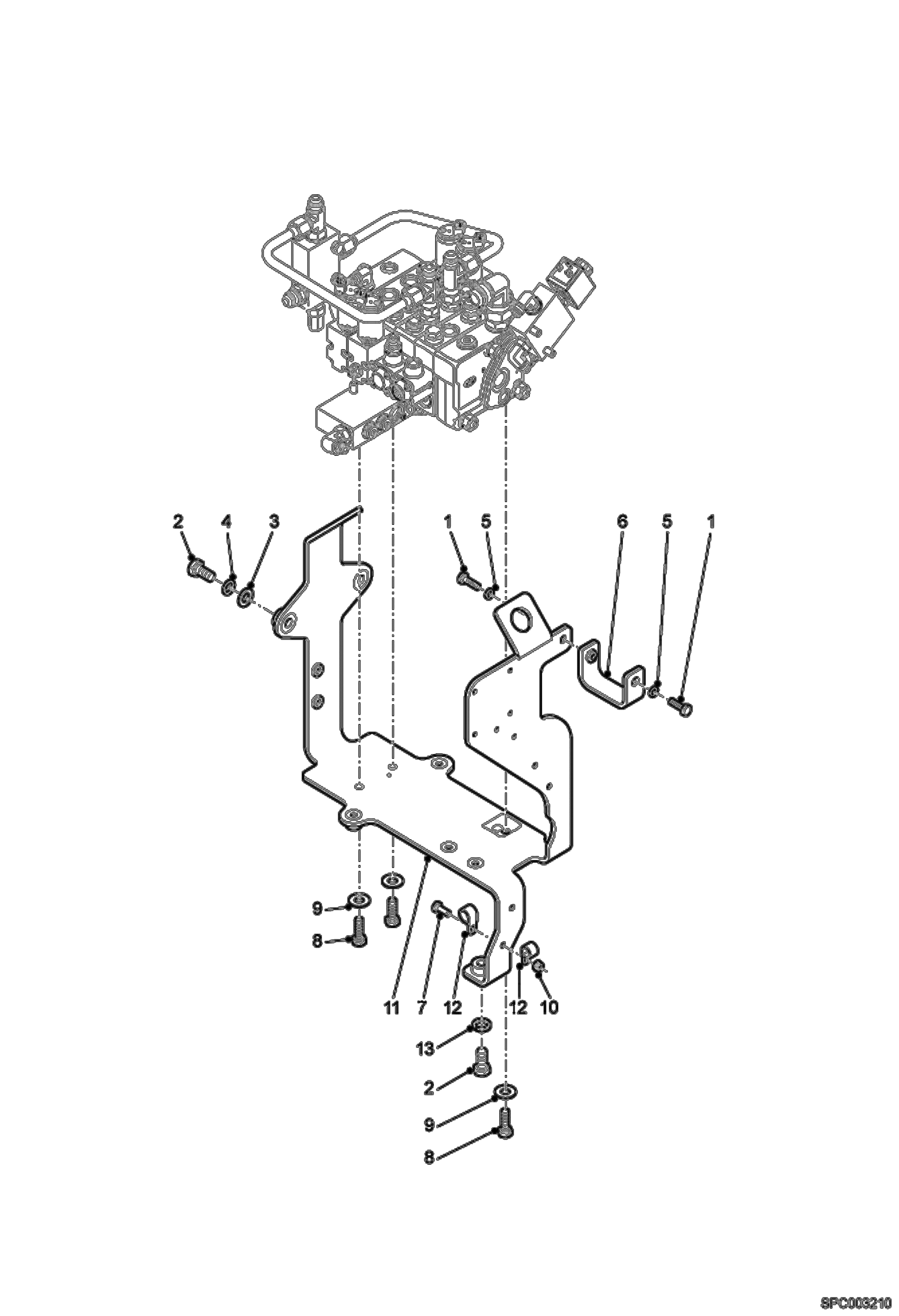 Схема запчастей Bobcat V417 - HYDRAULIC CIRCUITRY (Control Valve Fixation) (S/N AC1C11001 - 11238, AC1D11001 - 11999) HYDRAULIC SYSTEM