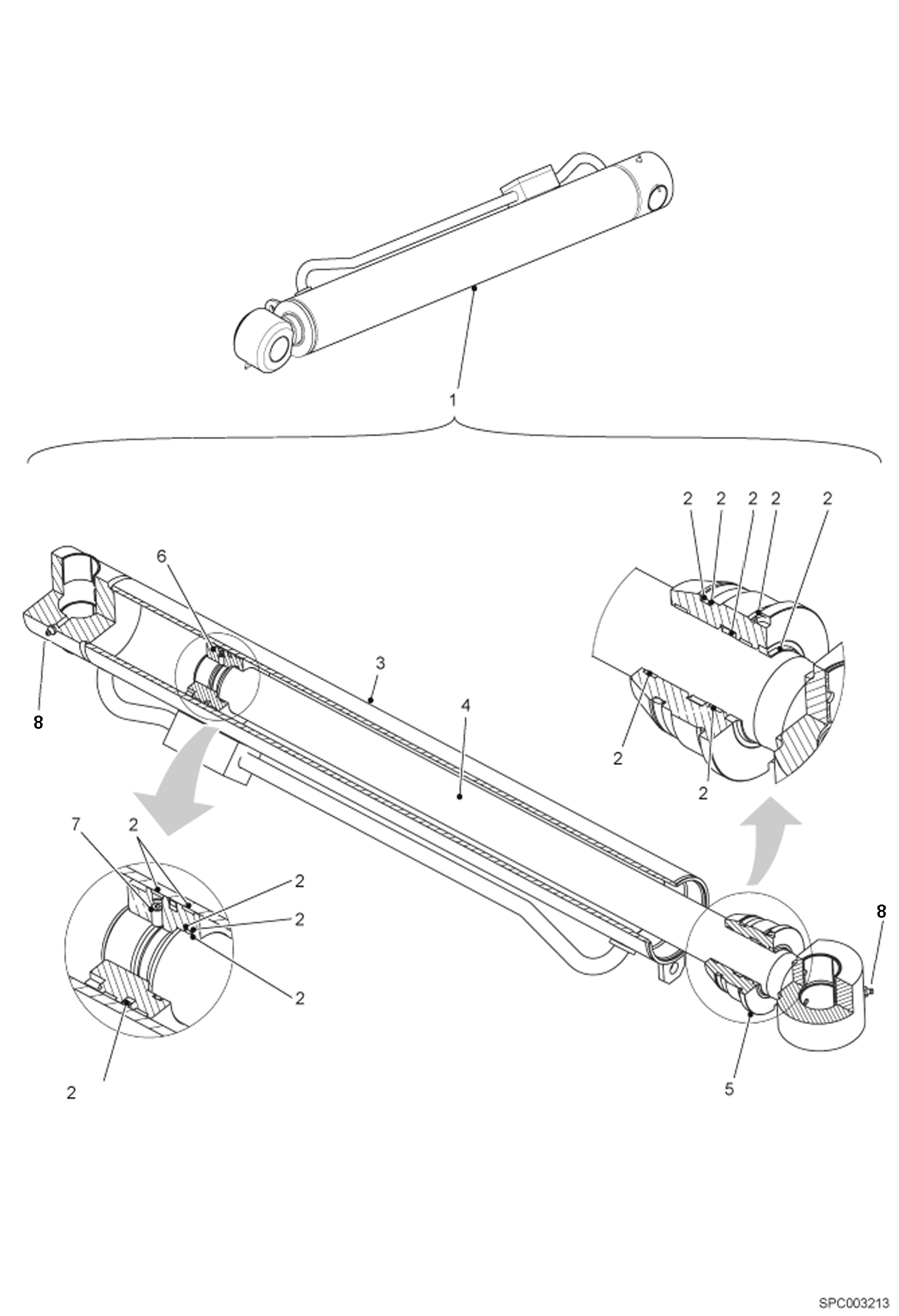 Схема запчастей Bobcat T2250 - LIFT CYLINDER HYDRAULIC SYSTEM