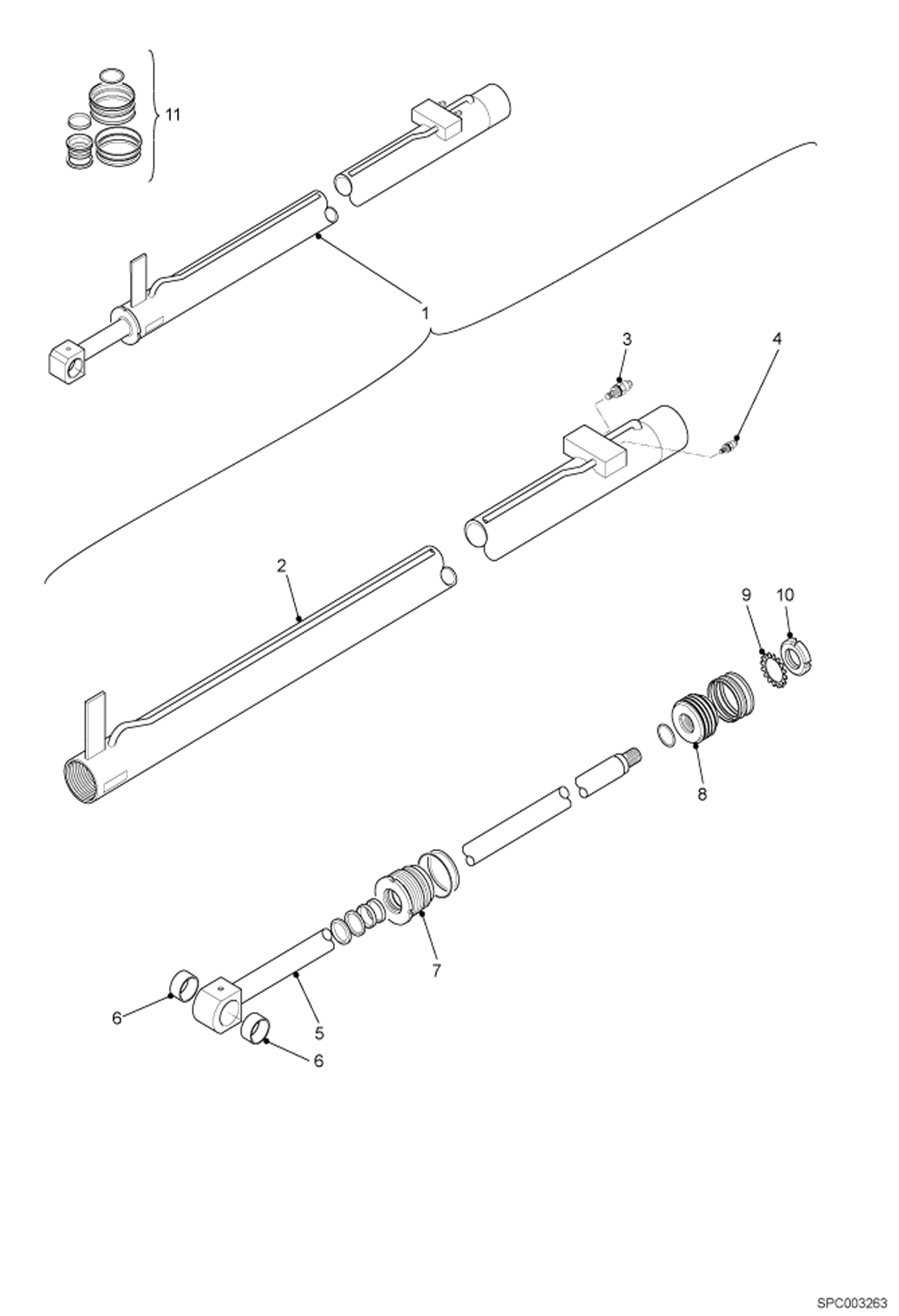 Схема запчастей Bobcat VR723 - TELESCOPE CYLINDER (Vendor Partnumber 6924515) HYDRAULIC SYSTEM