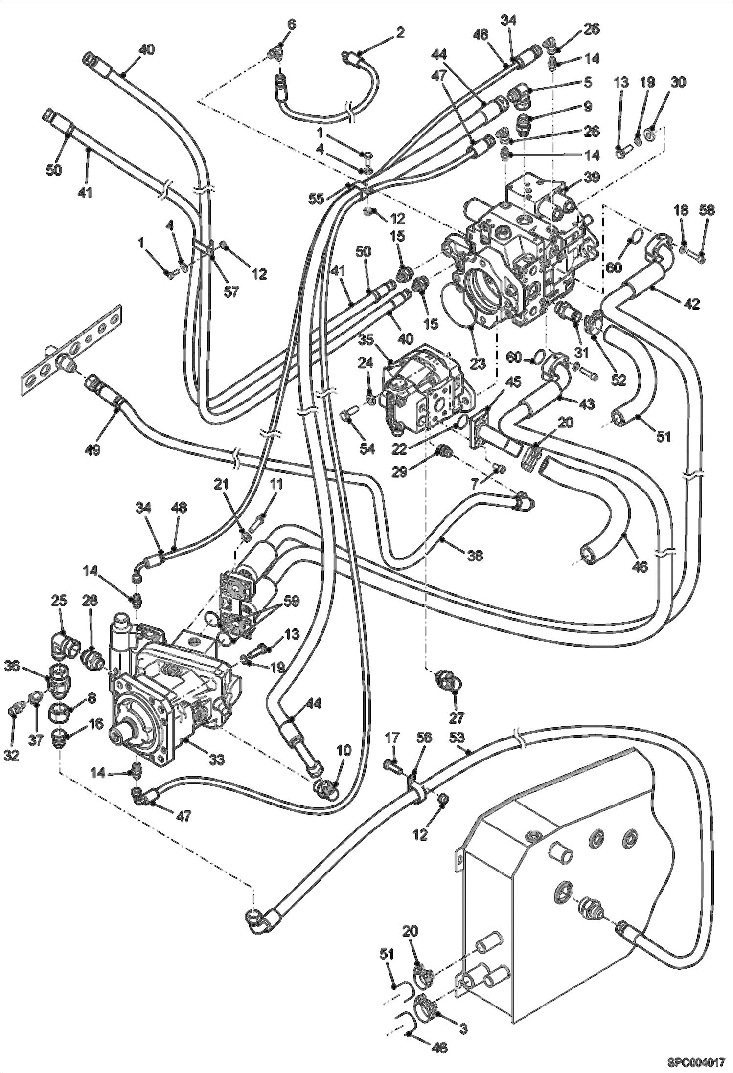 Схема запчастей Bobcat V417 - HYDROSTATIC CIRCUITRY HYDROSTATIC SYSTEM