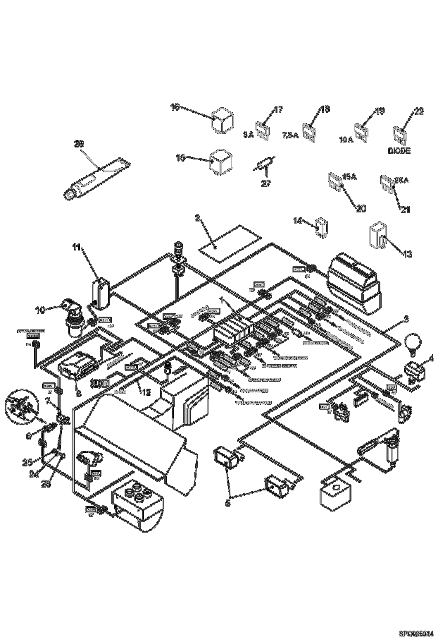 Схема запчастей Bobcat T35120SL - ELECTRICAL CIRCUIT CAB ELECTRICAL SYSTEM