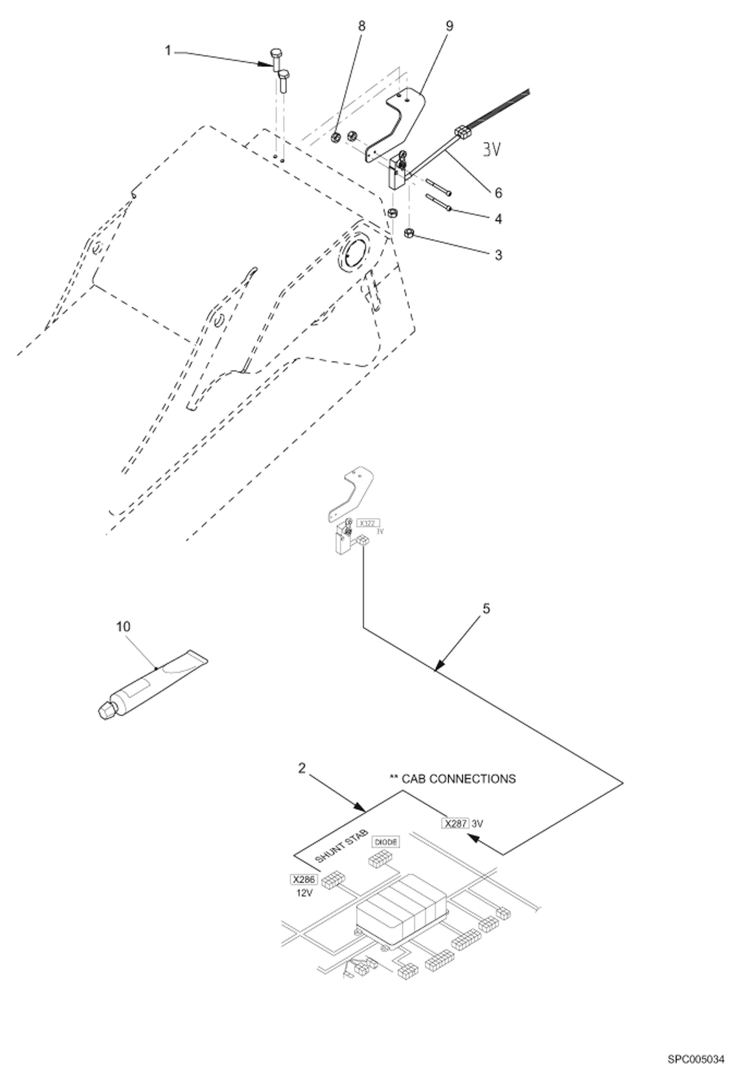 Схема запчастей Bobcat T40140 - SECURITY OPTION STABILIZER/TELESCOPING ELECTRICAL SYSTEM