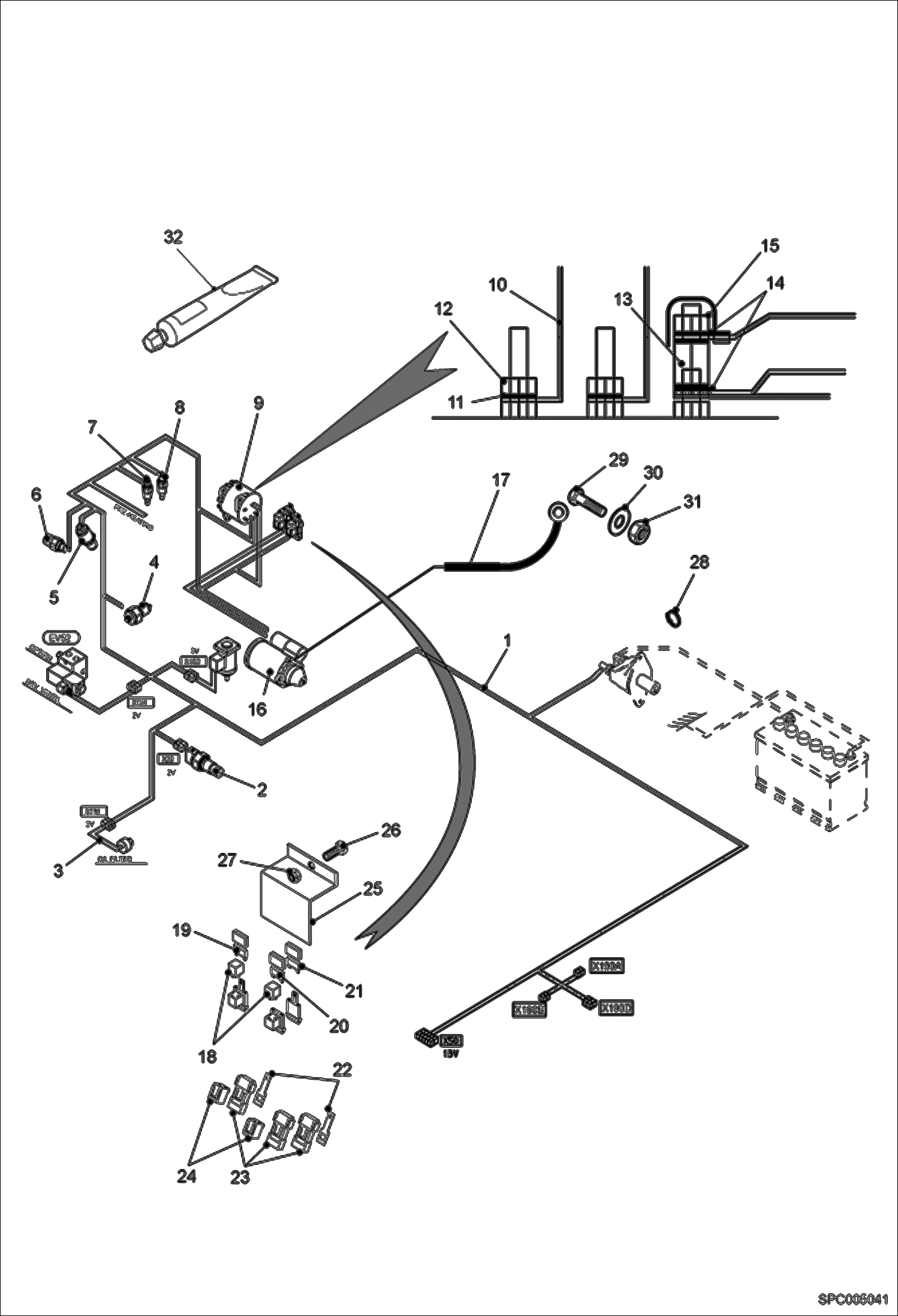 Схема запчастей Bobcat T3571L - ELECTRICAL CIRCUIT ENGINE ELECTRICAL SYSTEM