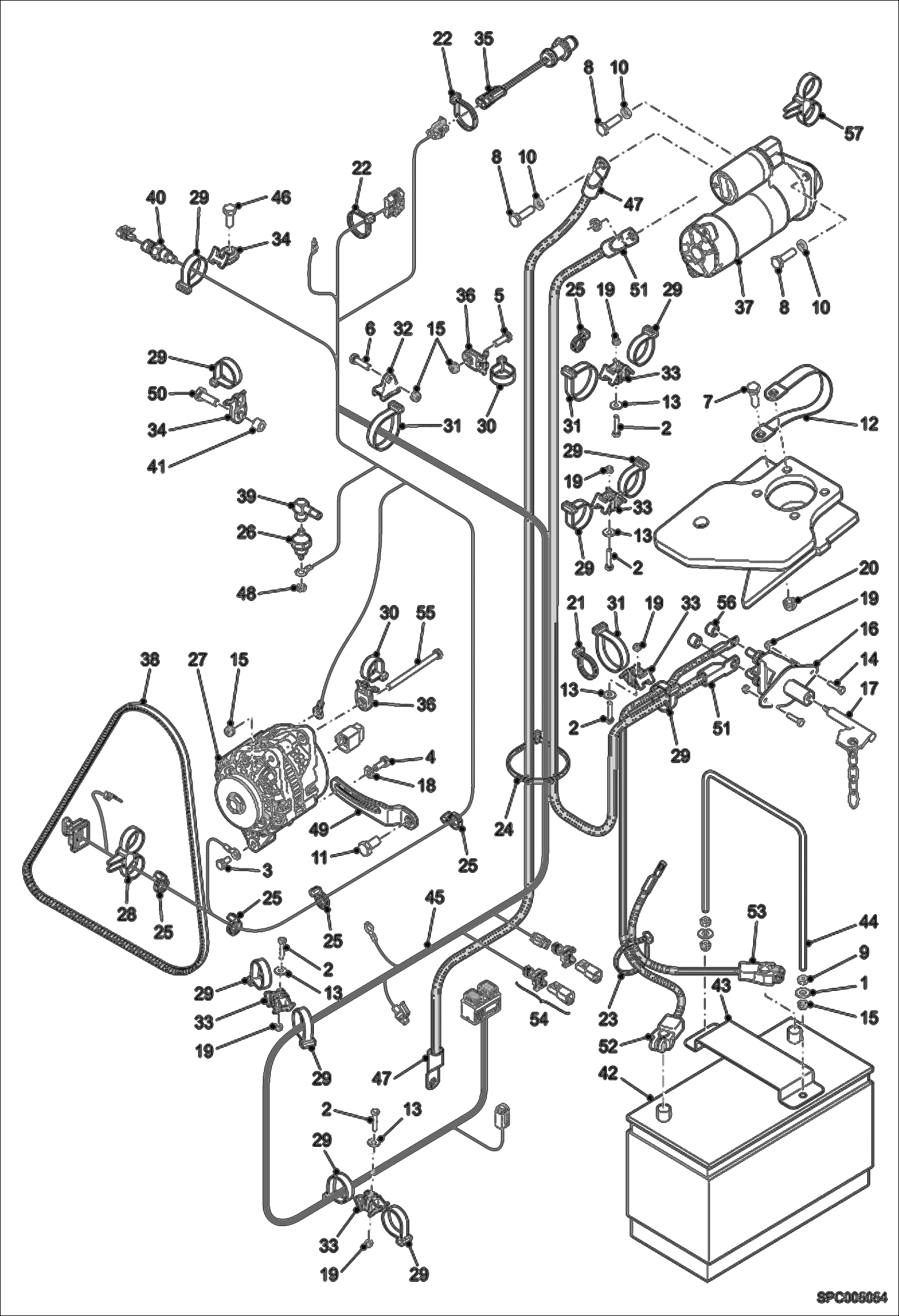 Схема запчастей Bobcat V417 - ELECTRICAL CIRCUIT (Engine) ELECTRICAL SYSTEM