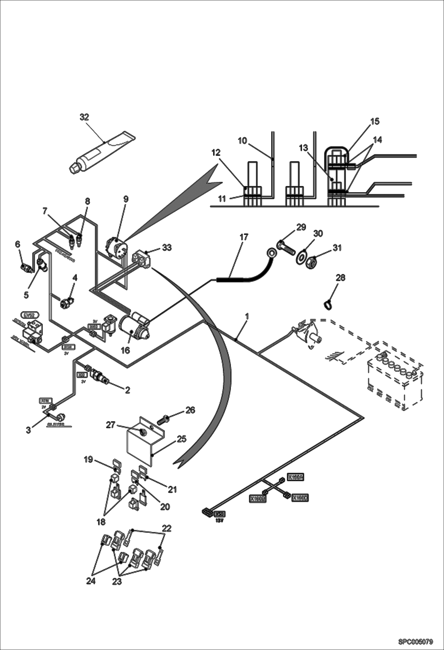 Схема запчастей Bobcat T35120L - ELECTRICAL CIRCUIT ENGINE ELECTRICAL SYSTEM