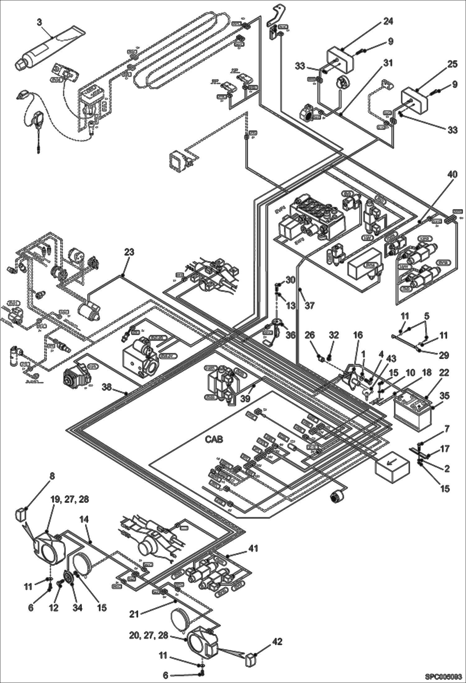 Схема запчастей Bobcat T35120L - ELECTRICAL CIRCUIT CHASSIS ELECTRICAL SYSTEM