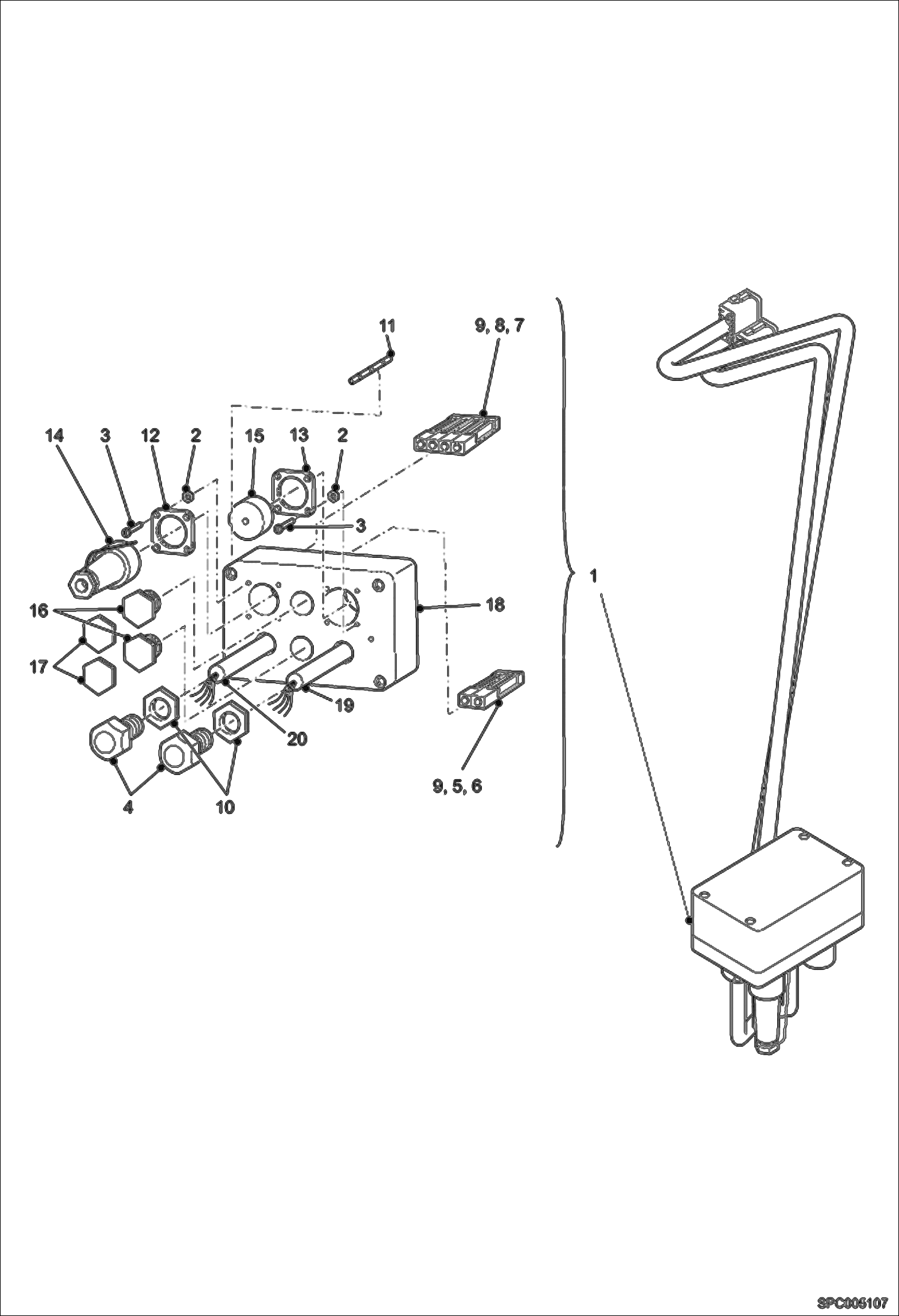 Схема запчастей Bobcat T35120SL - ELECTRICAL BOX AV ELECTRICAL SYSTEM