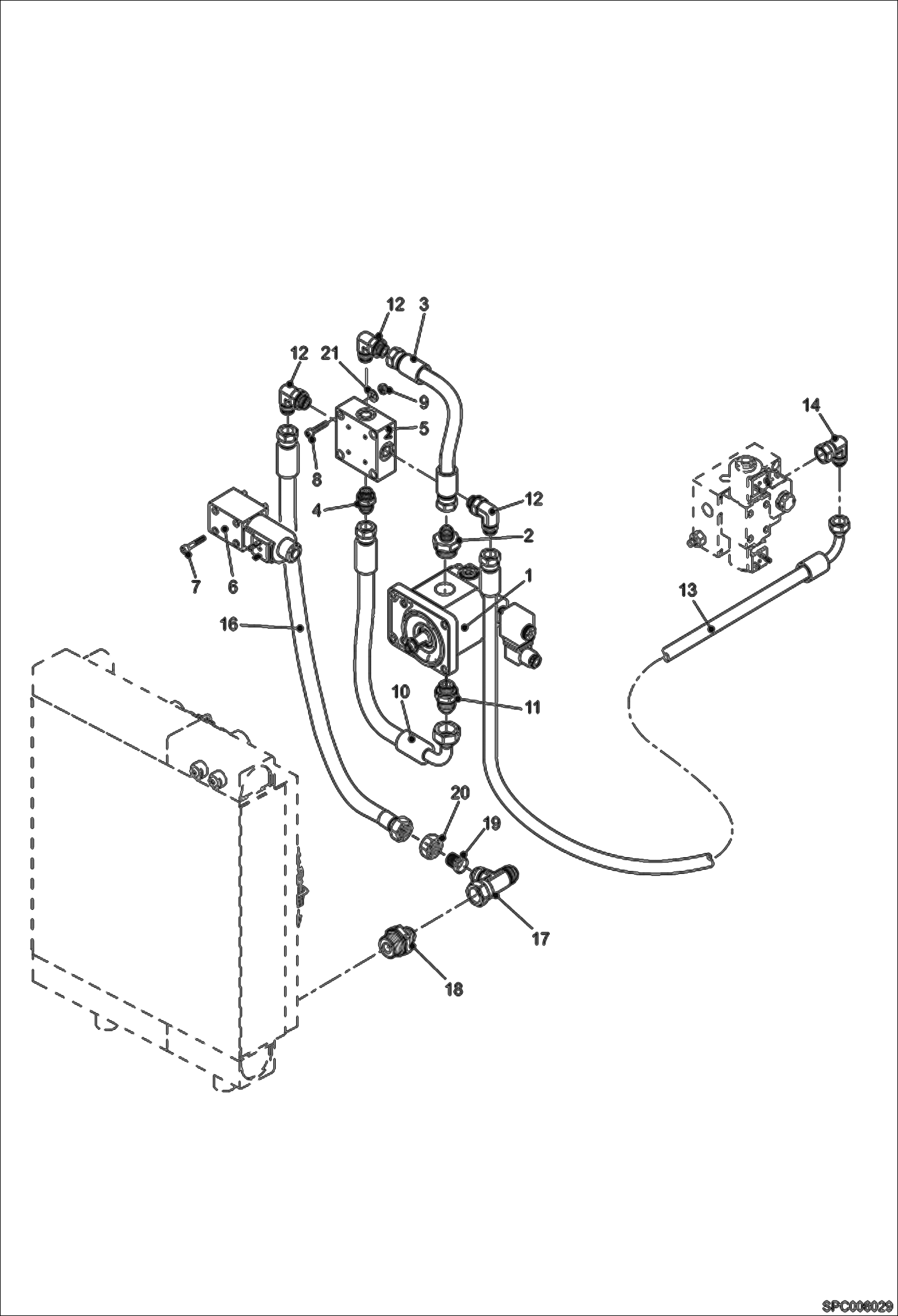 Схема запчастей Bobcat T35120SL - COOLING FAN CIRCUIT (W/ Optional Reverse) POWER UNIT