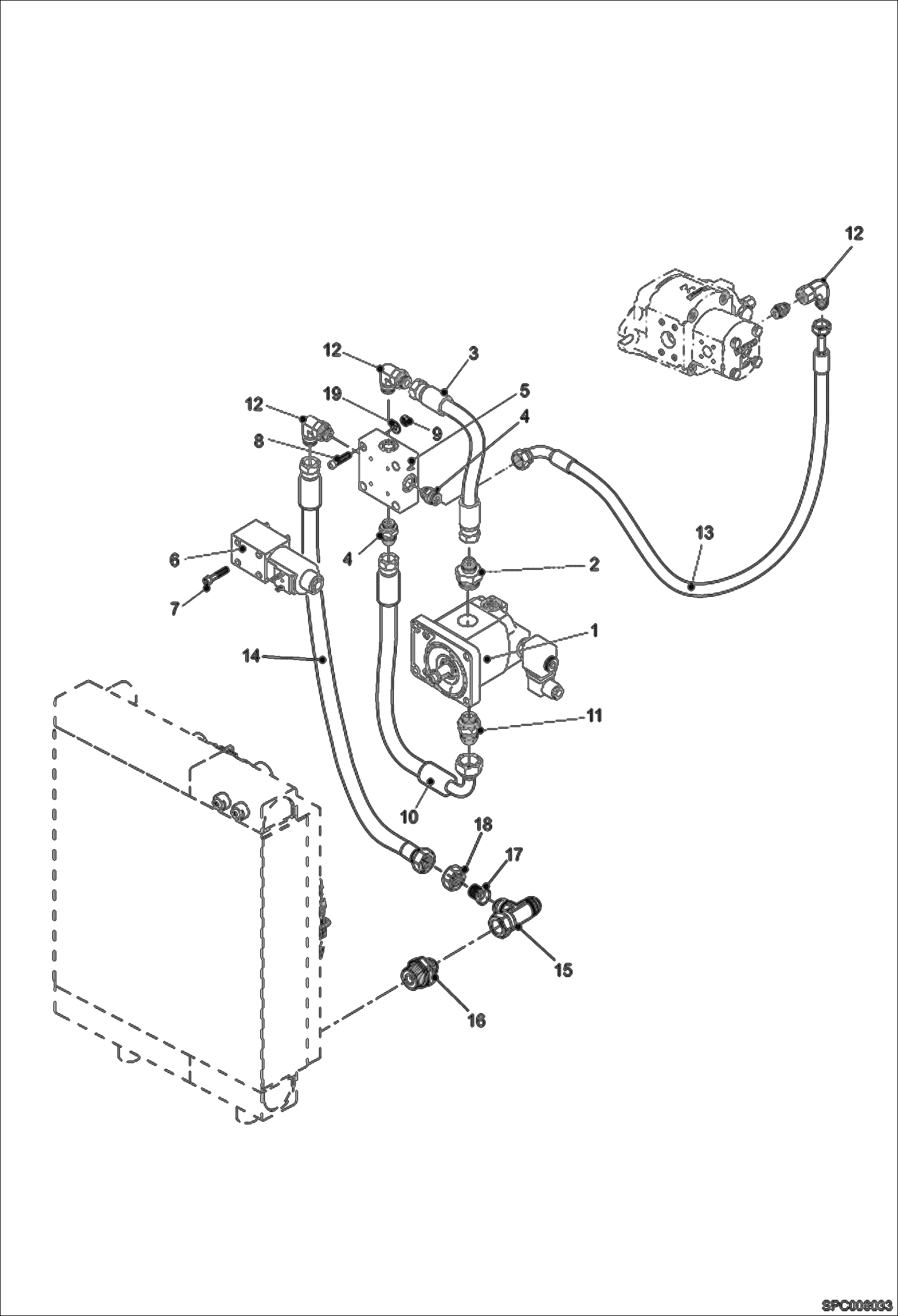 Схема запчастей Bobcat T2556 - COOLING FAN CIRCUIT (WITH OPTIONAL REVERSE) (S/N 363012600 & Below, 363112570 & Below) POWER UNIT