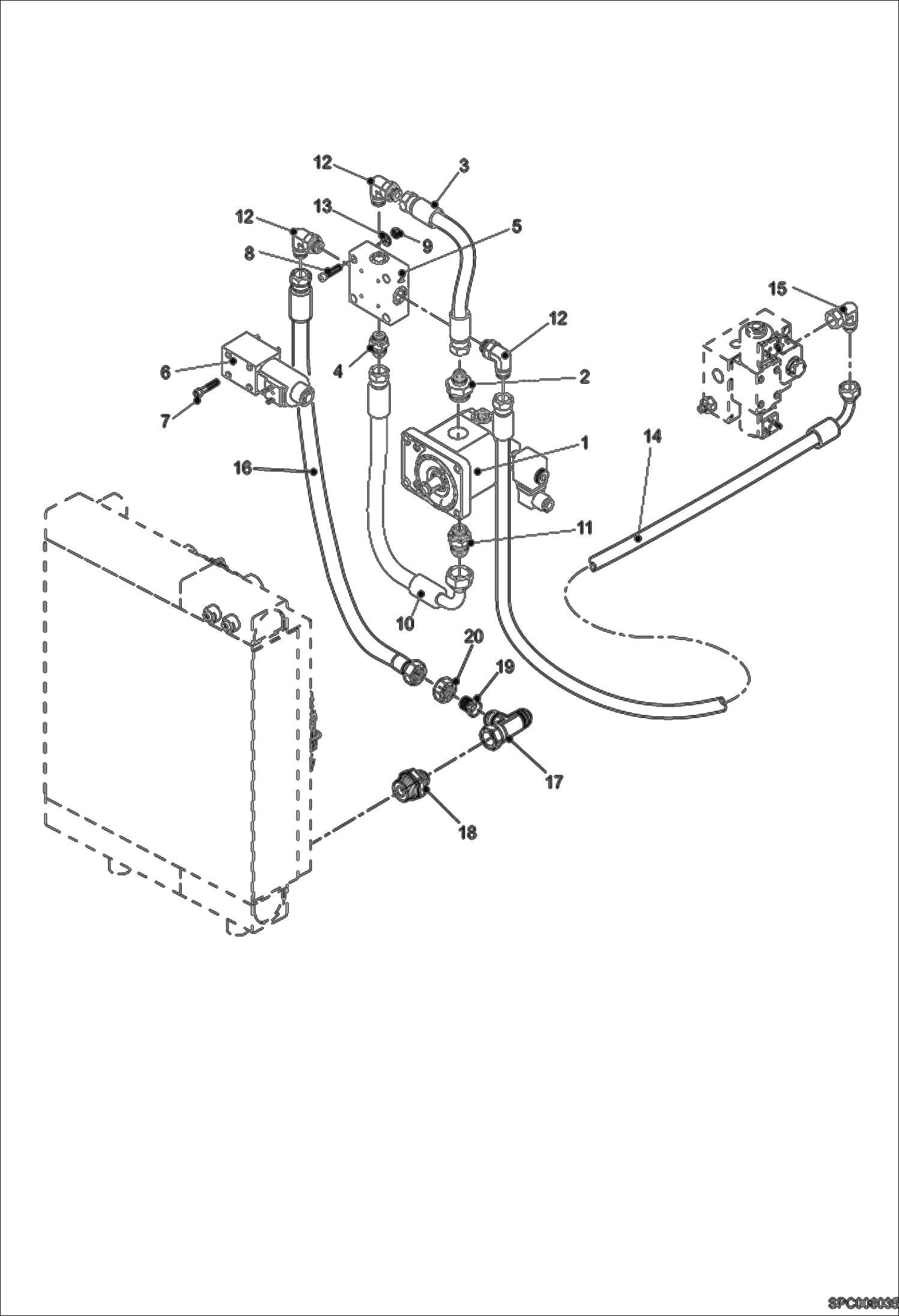 Схема запчастей Bobcat VR530C - COOLING FAN CIRCUIT (WITH OPTIONAL REVERSE) POWER UNIT