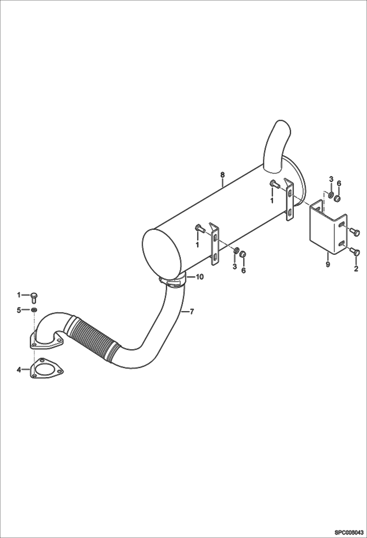 Схема запчастей Bobcat T40140 - EXHAUST SYSTEM POWER UNIT