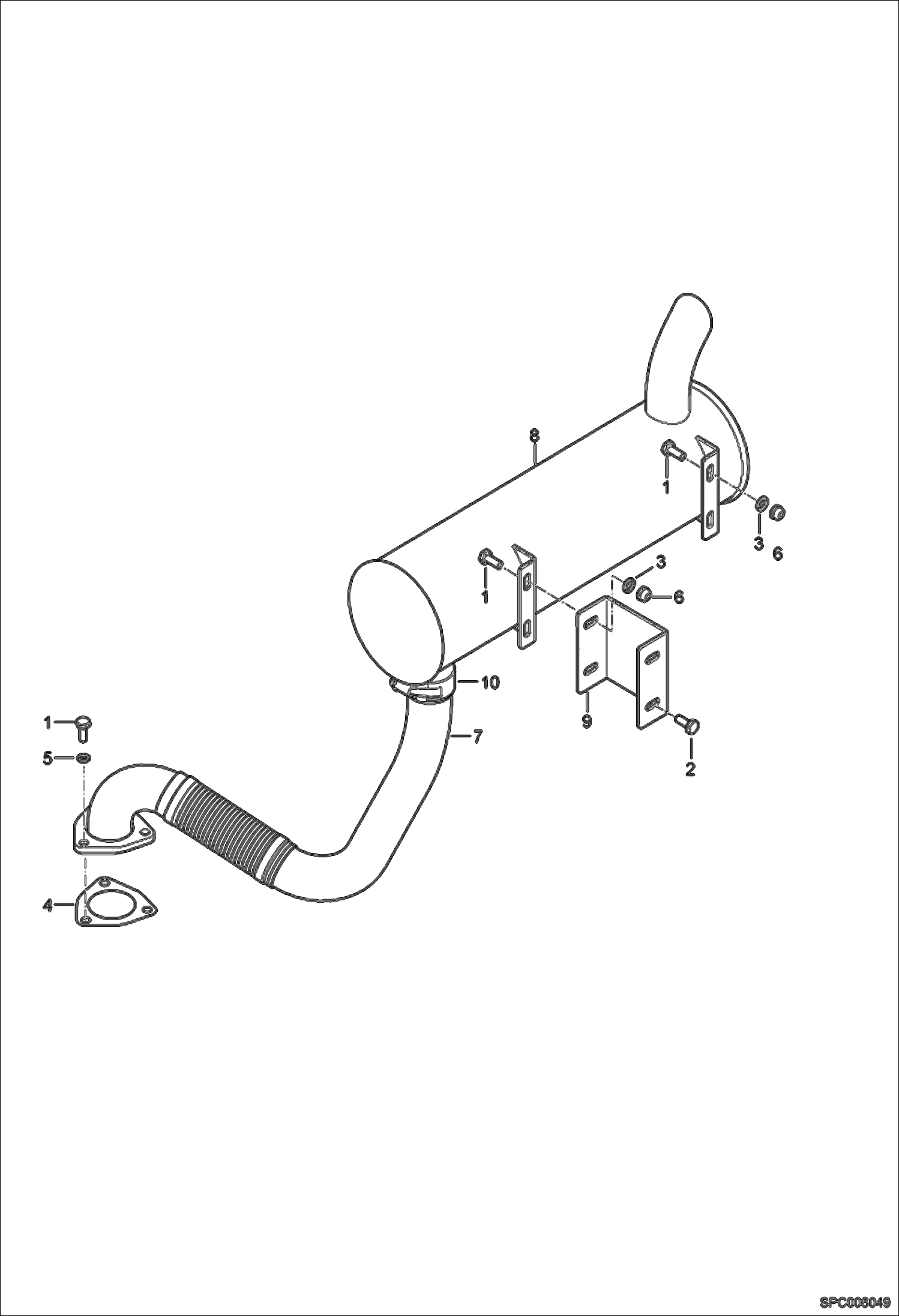 Схема запчастей Bobcat T35120SL - EXHAUST SYSTEM (S/N 362712001 & Above, 362612001 & Above) POWER UNIT