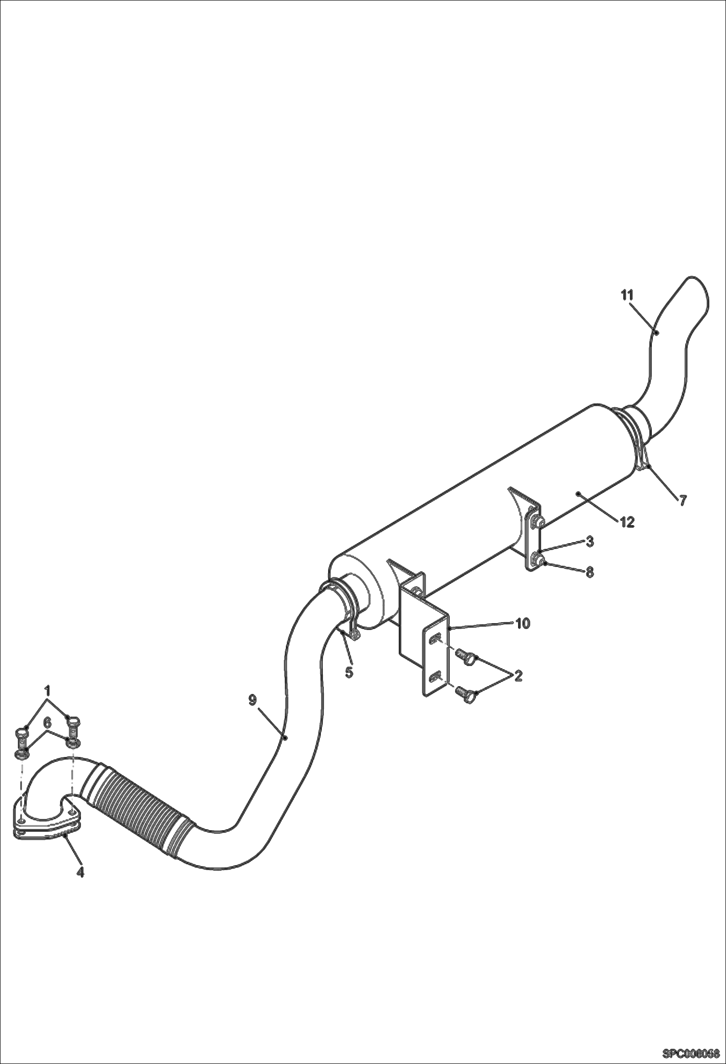 Схема запчастей Bobcat V723 - EXHAUST SYSTEM (S/N 367812001 - 12053, 368012001 - 12180, 368112001 - 12063) POWER UNIT