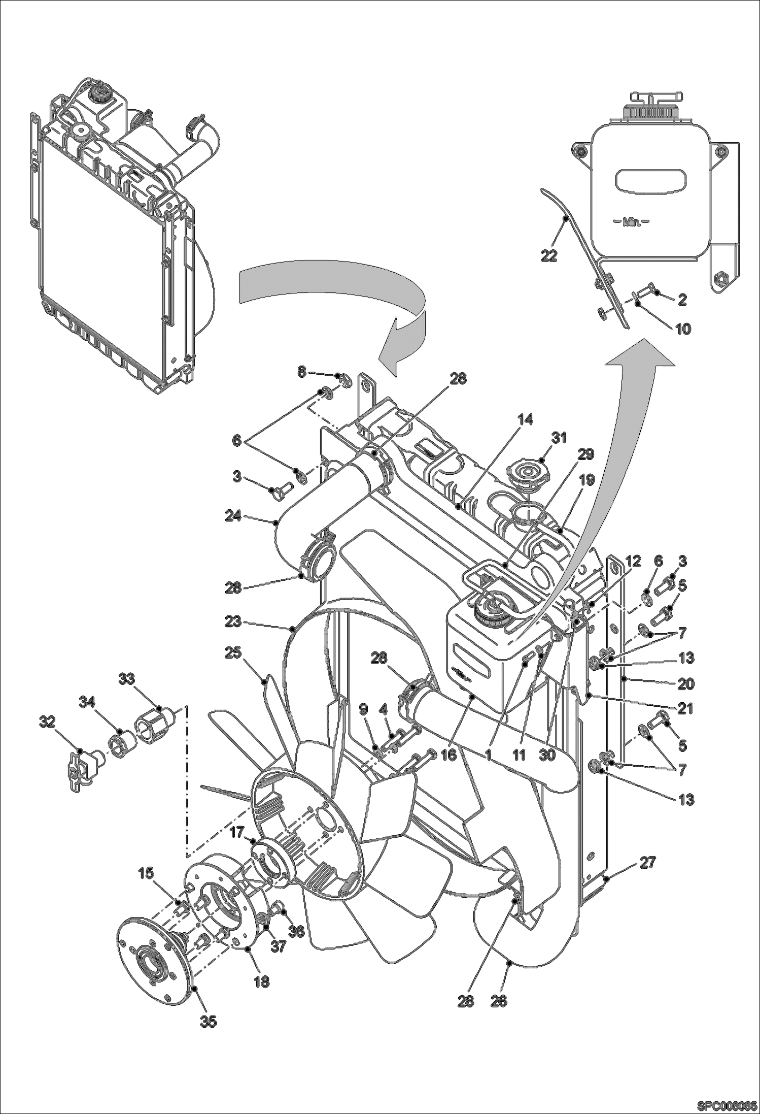 Схема запчастей Bobcat V417 - COOLING SYSTEM INSTALLATION POWER UNIT